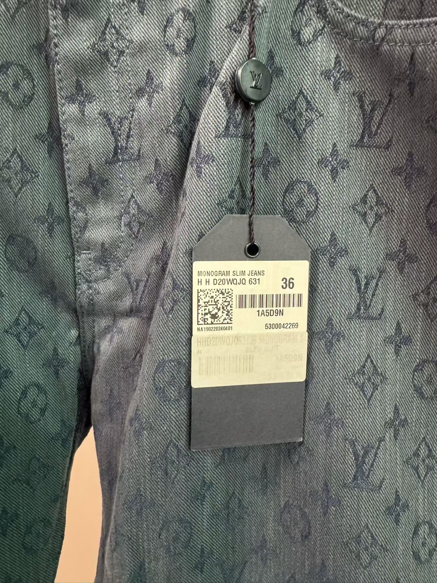 Louis Vuitton Blue Monogram Slim Jeans — front