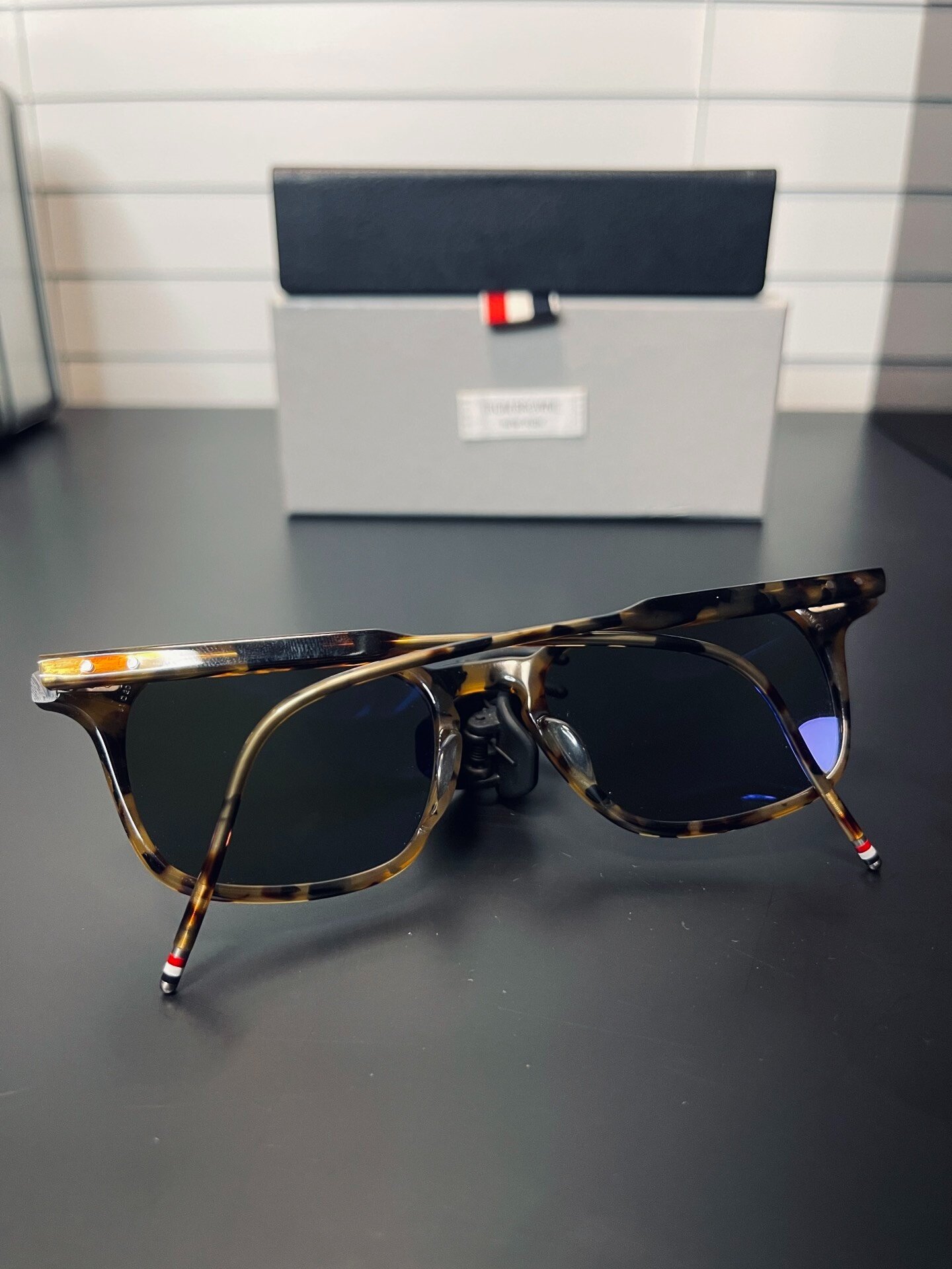 Thom Browne TB-406 Tortoiseshell Sunglasses — back