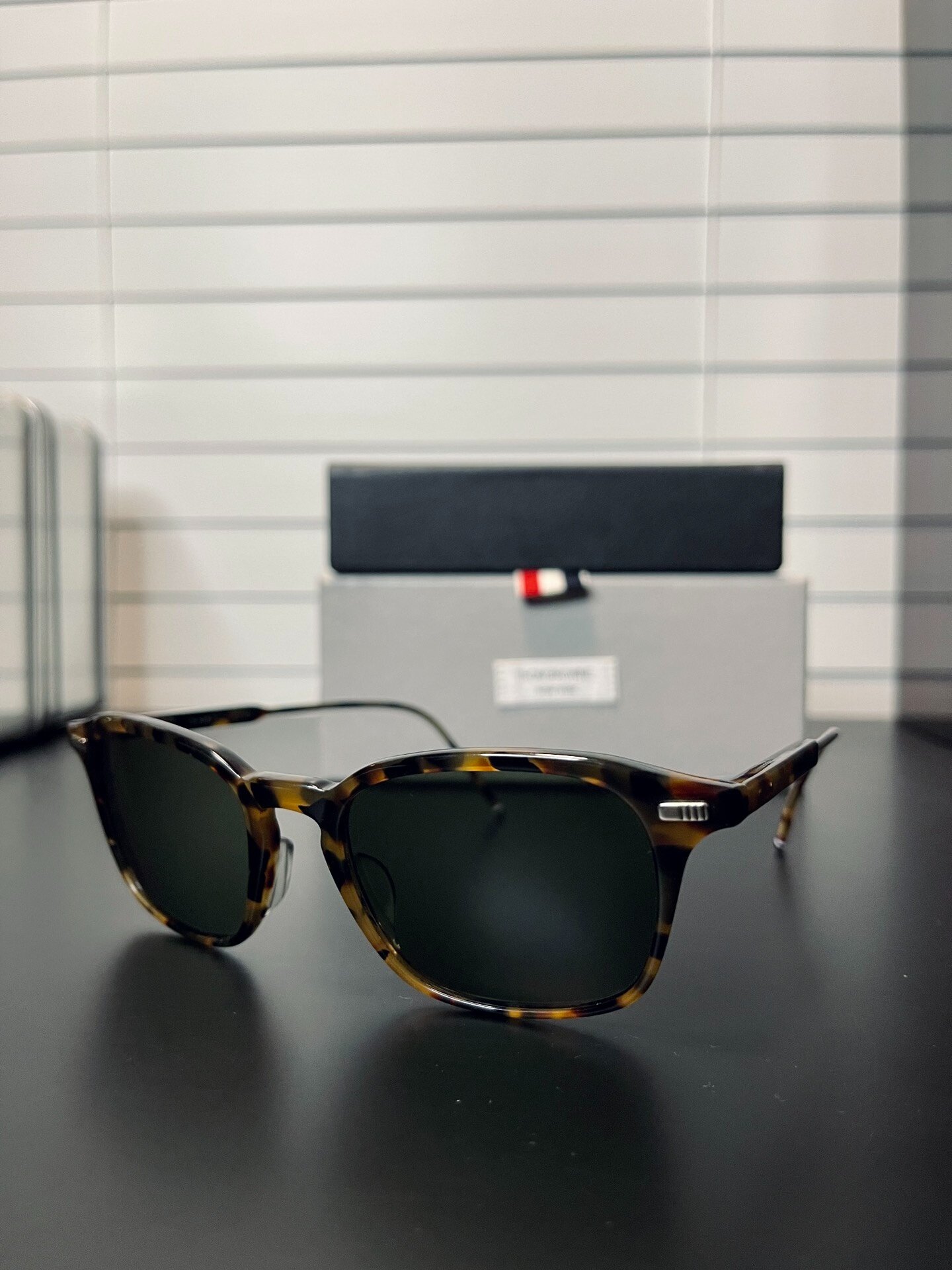 Thom Browne TB-406 Tortoiseshell Sunglasses — front