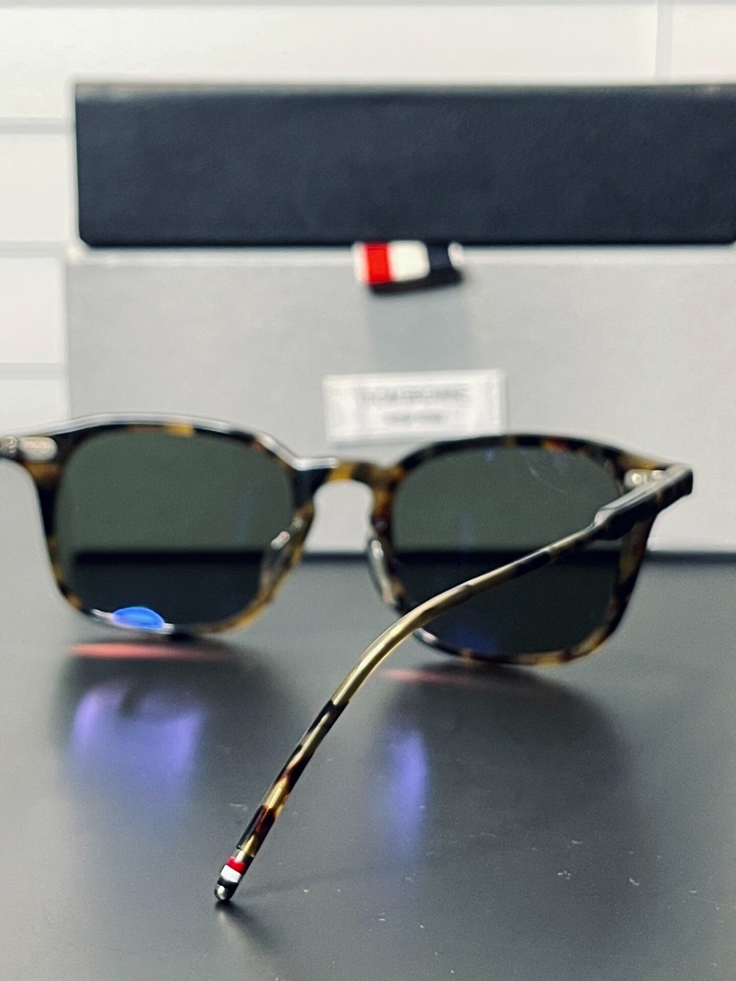 Thom Browne TB-406 Tortoiseshell Sunglasses — detail
