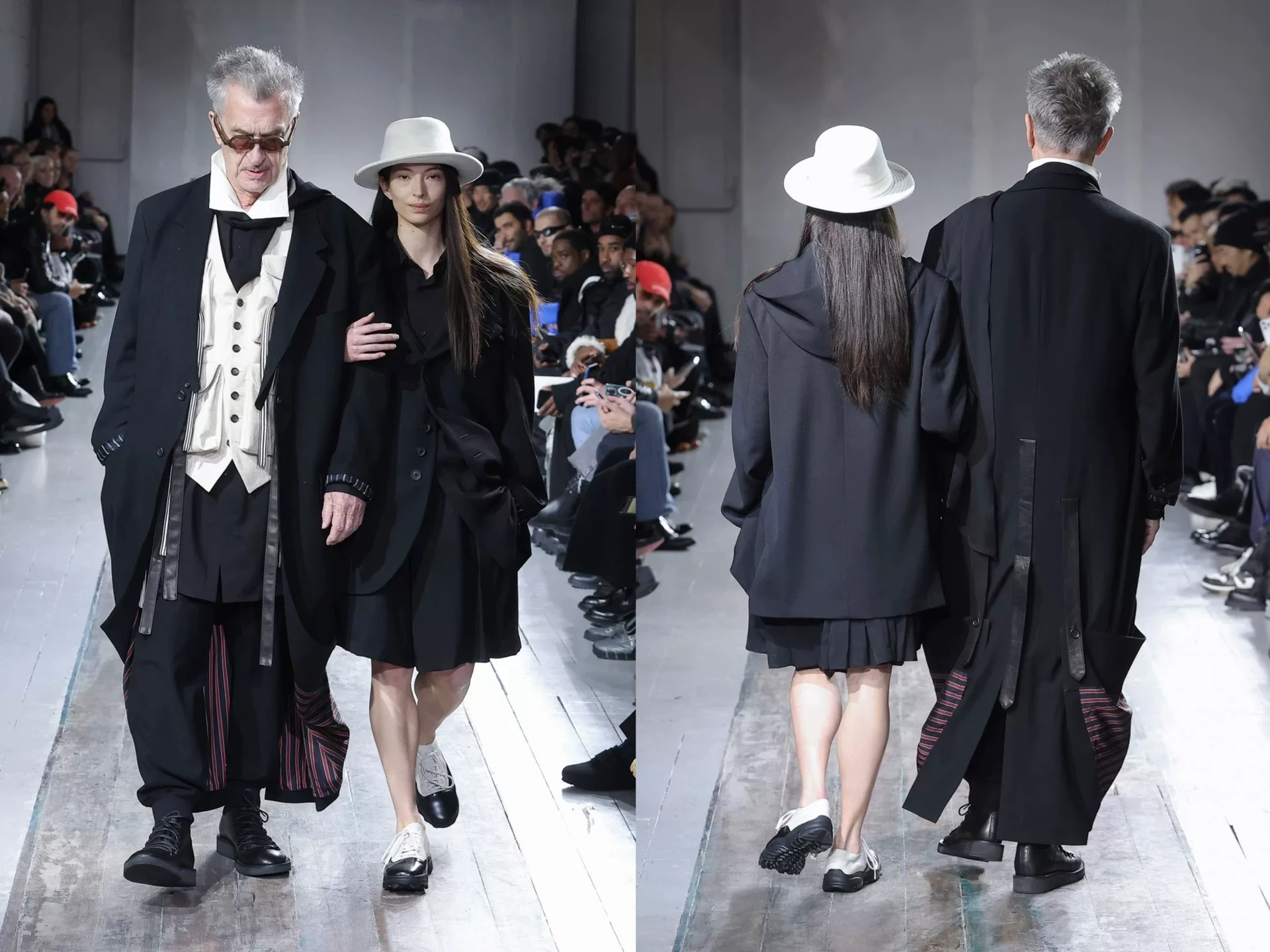 Yohji Yamamoto Flannel Striped Coat — detail