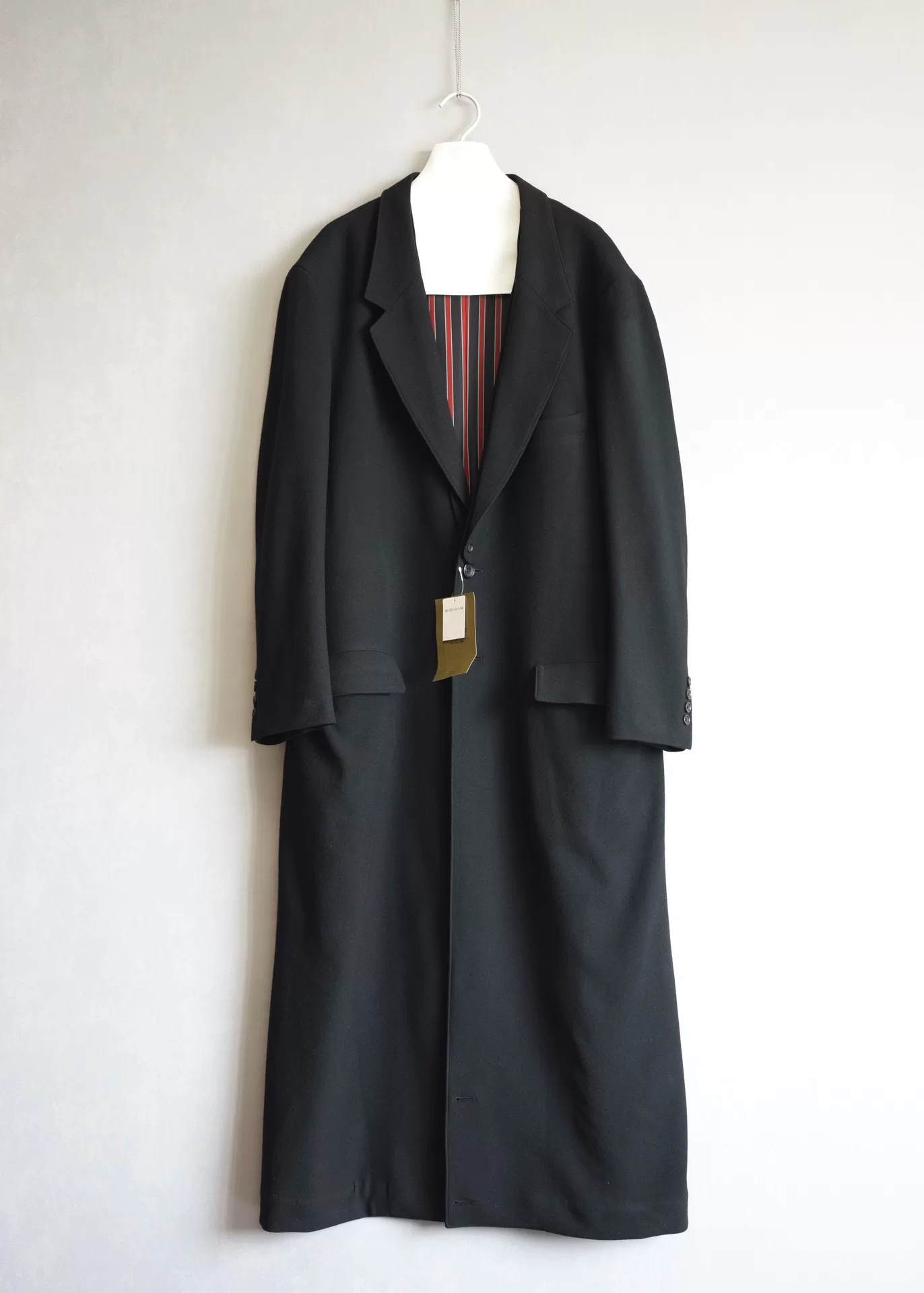 Yohji Yamamoto Flannel Striped Coat — front