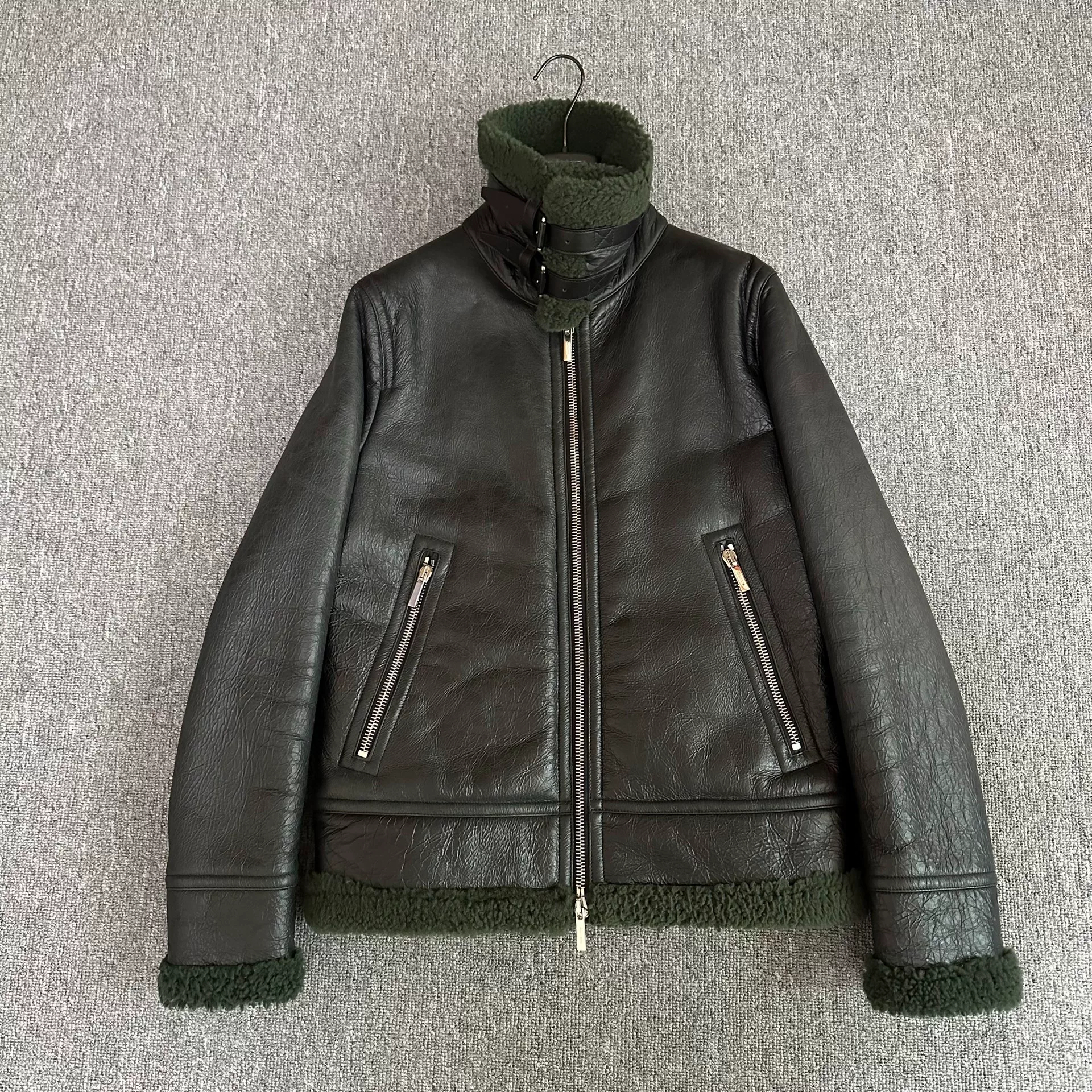 Dior Homme 18FW Shearling Leather Jacket — detail