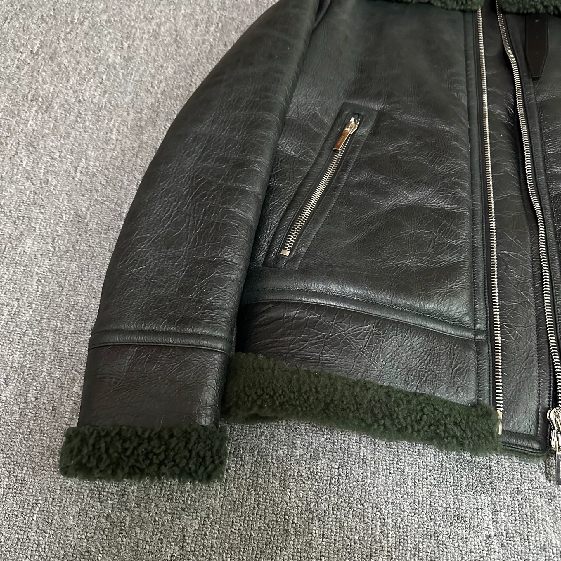 Dior Homme 18FW Shearling Leather Jacket — label