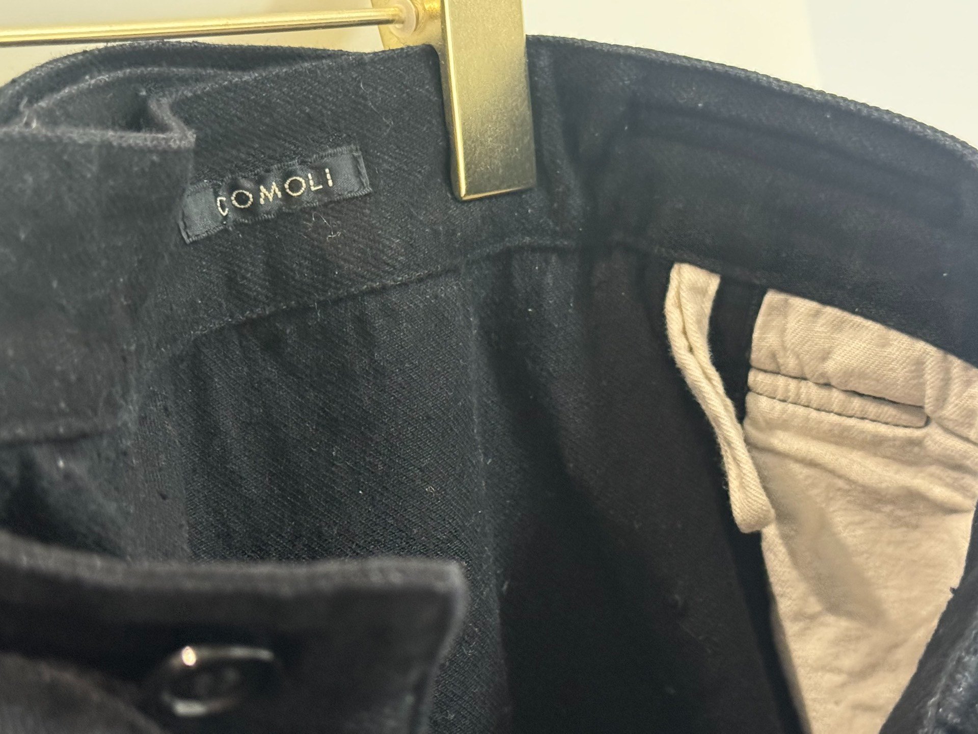 COMOLI Belted Wide-Leg Denim Jeans — back