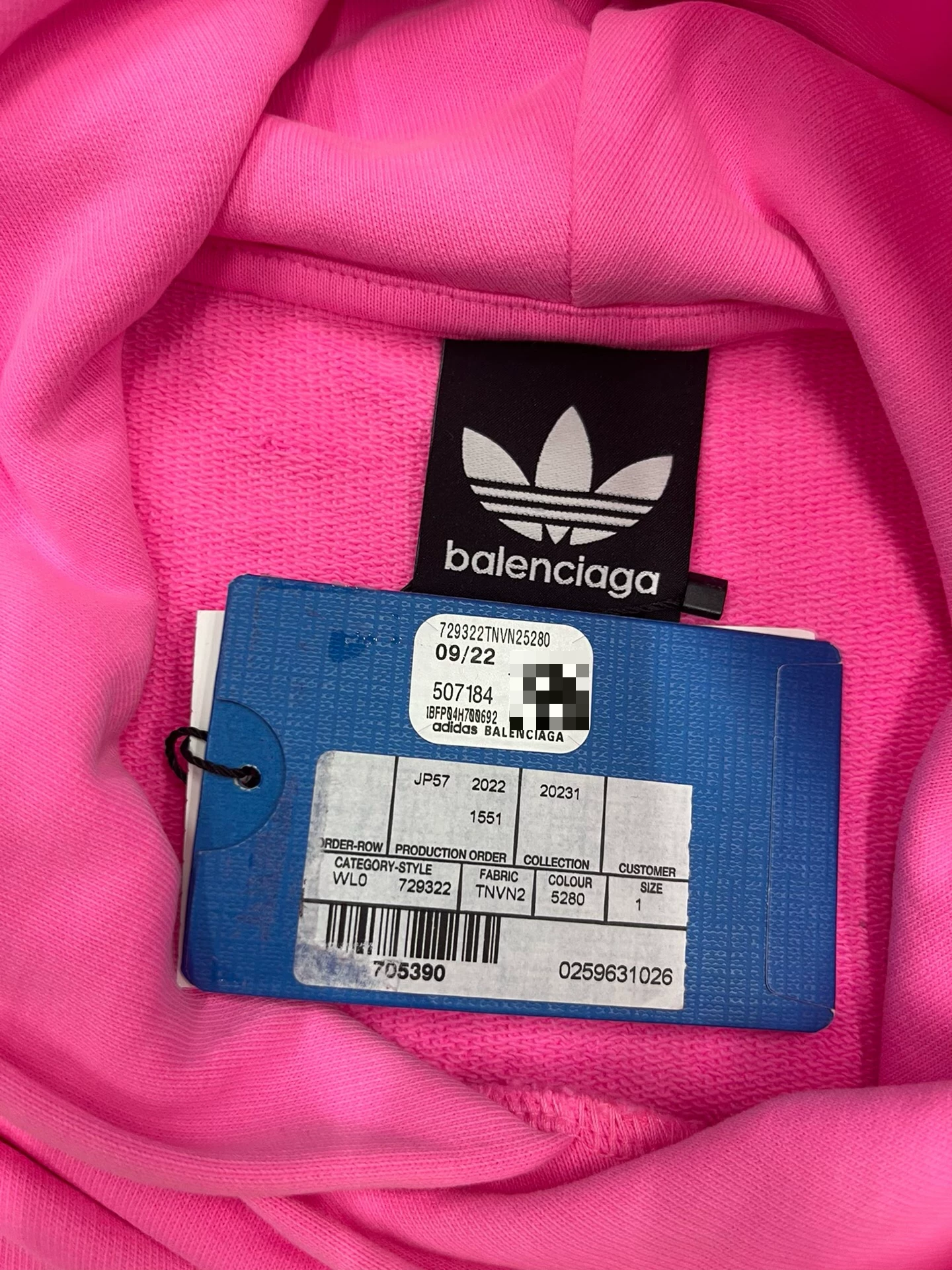 Balenciaga x adidas Logo Hoodie — label