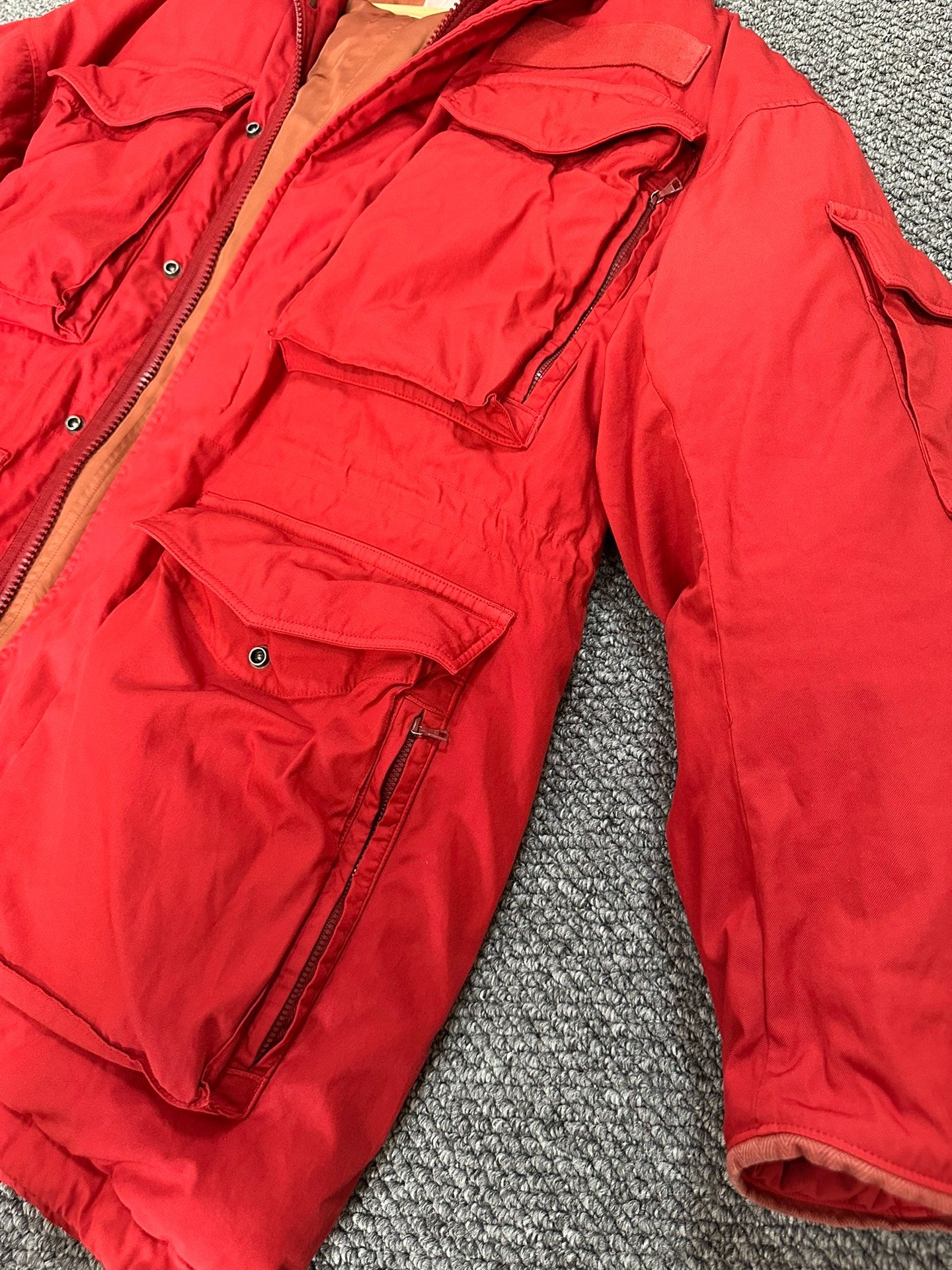 visvim krupa 21aw red down jacket — back