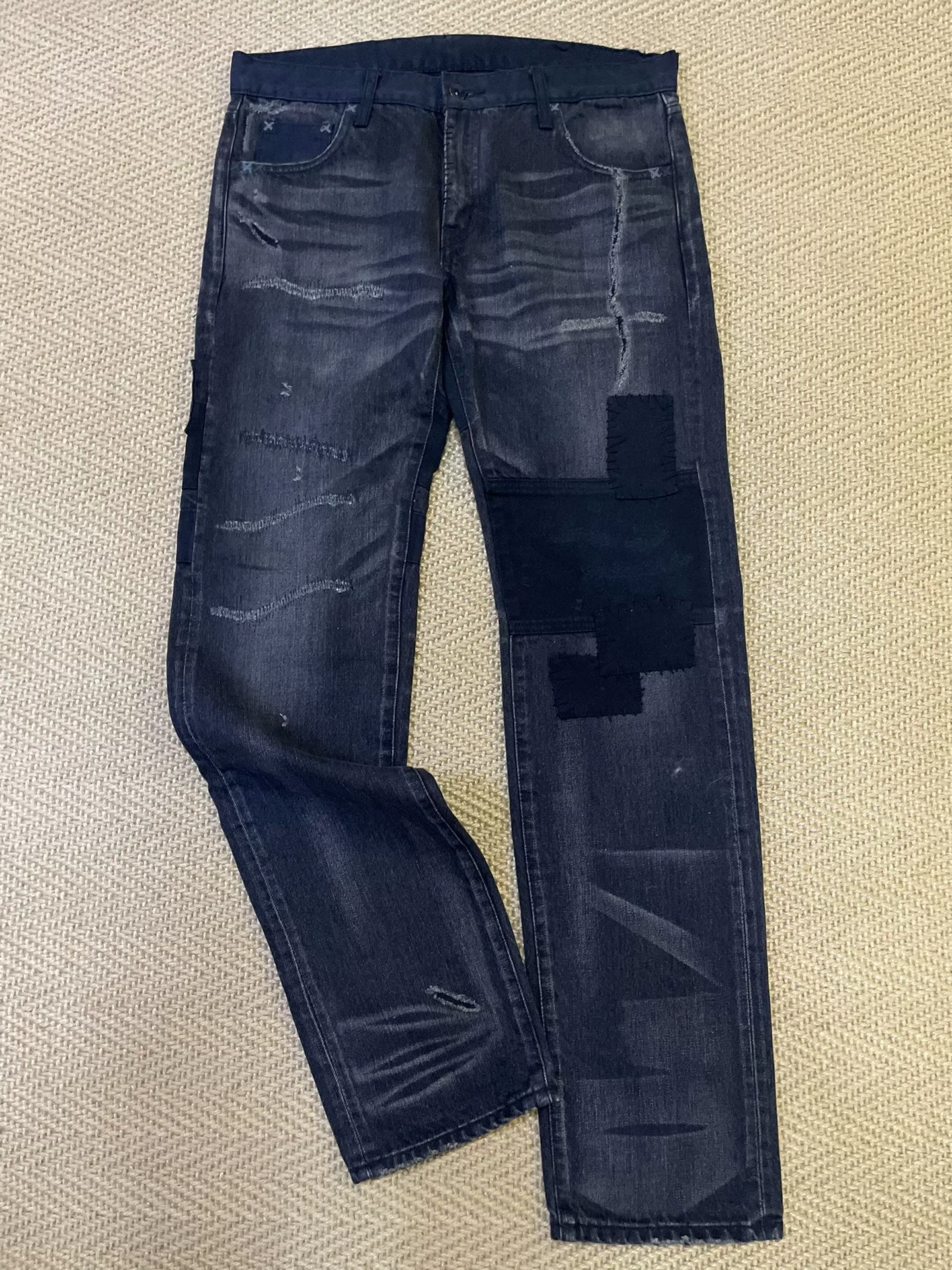 NEIGHBORHOOD 07EX Distressed Patch Jeans
