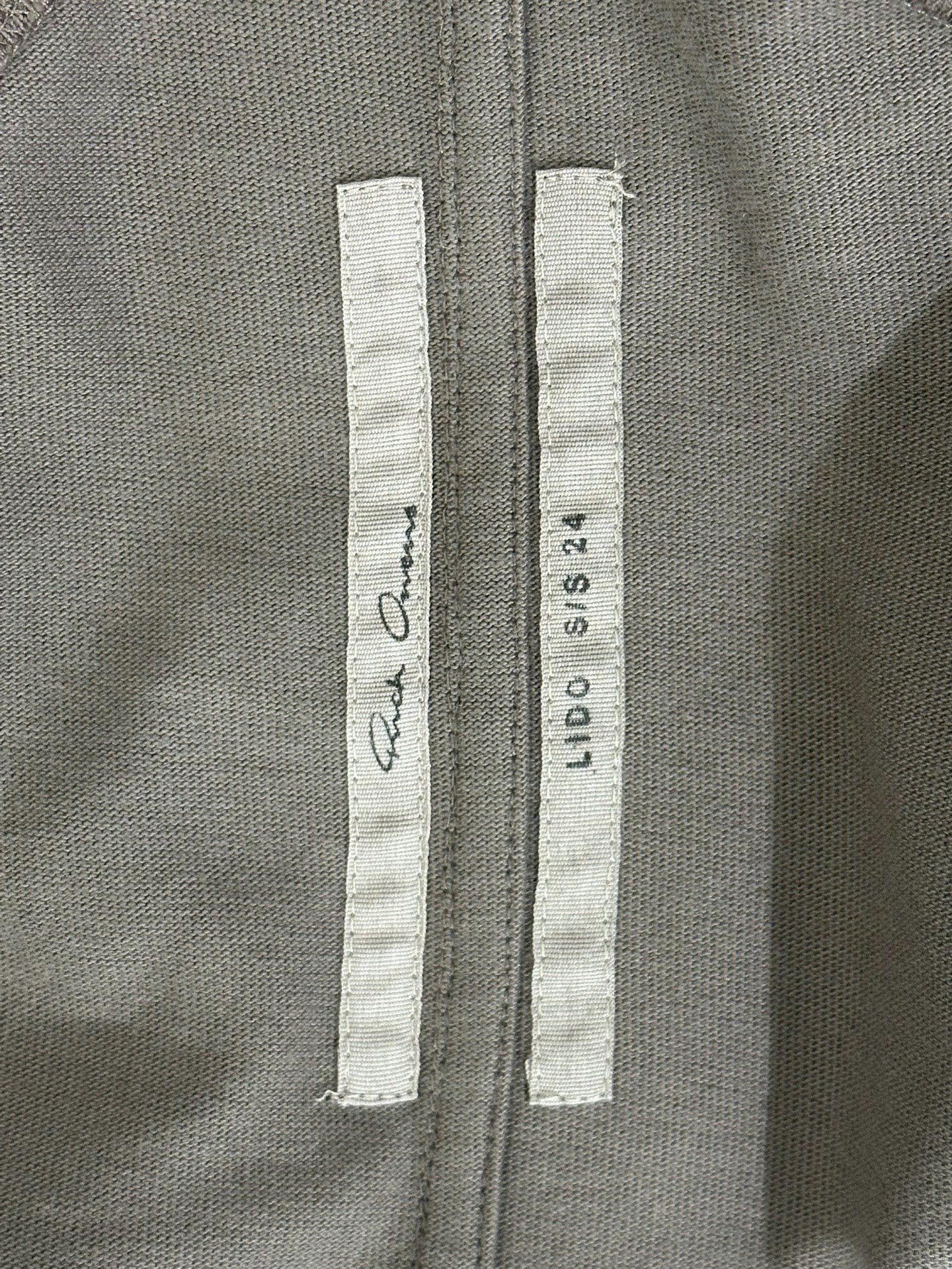 Rick Owens Gray Long-Sleeve Sweater XS — label