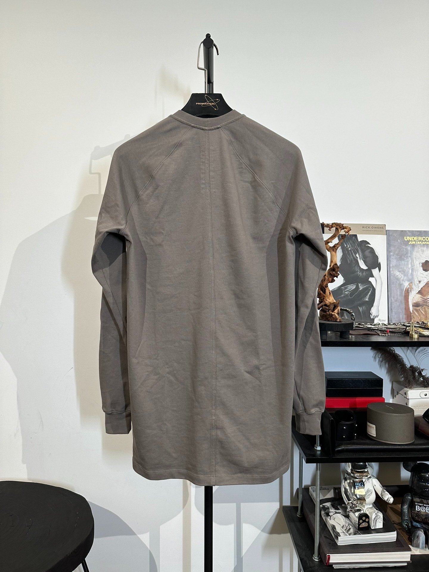 Rick Owens Gray Long-Sleeve Sweater XS — front