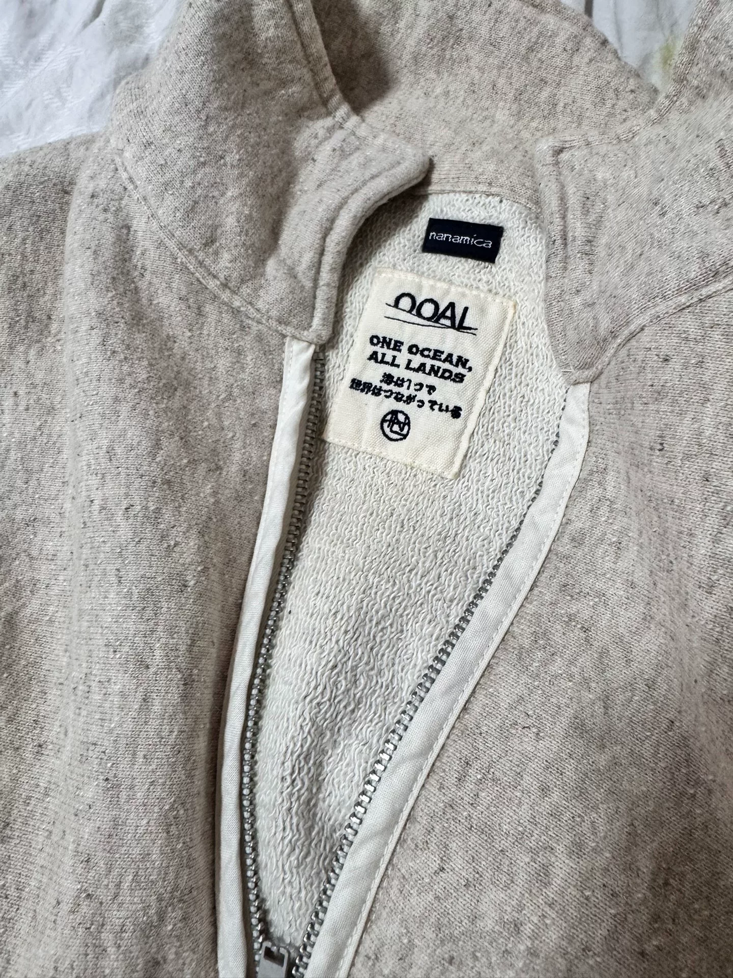 nanamica 24SS Half-Zip High-Neck Sweatshirt — detail