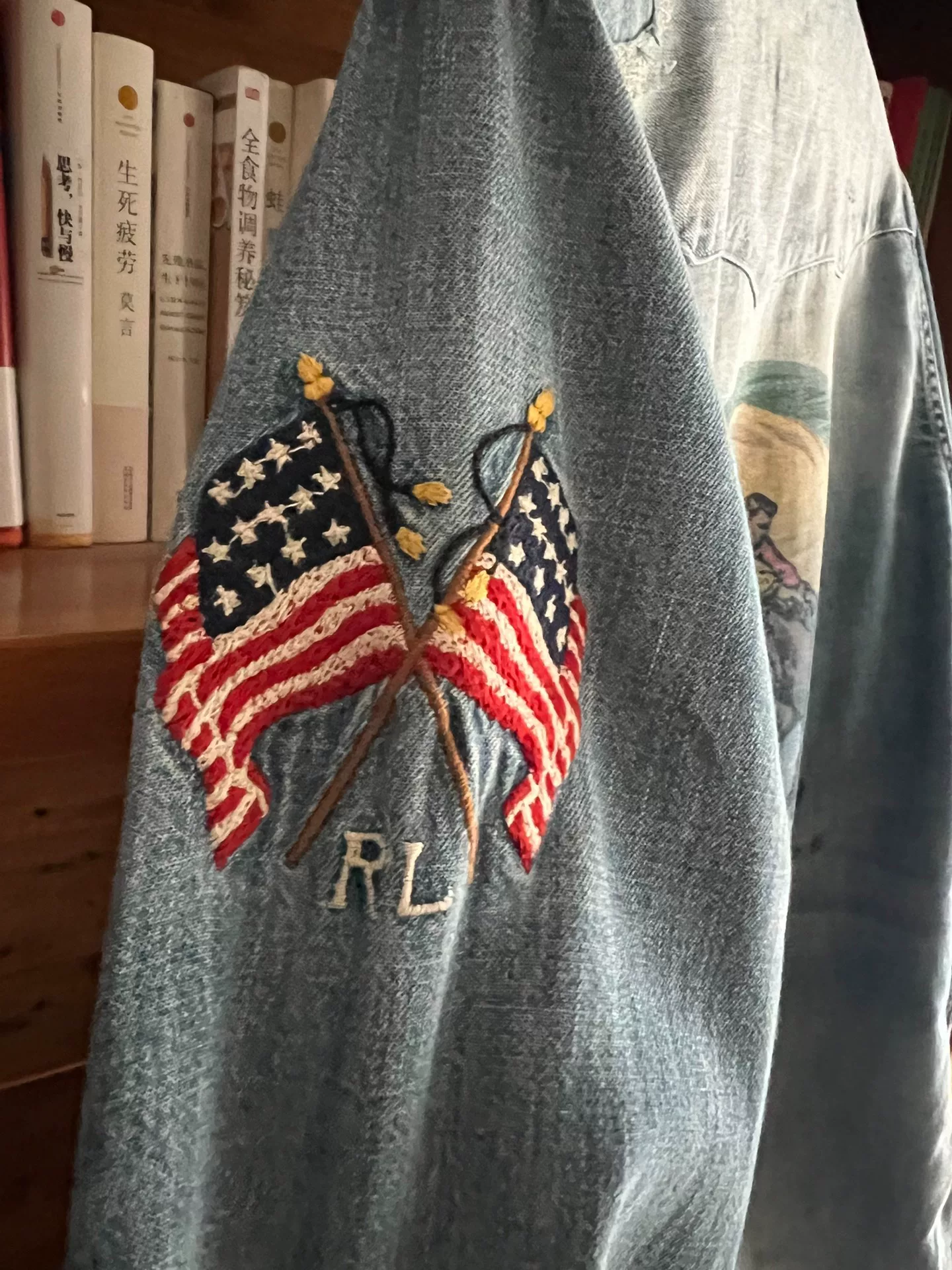Polo Ralph Lauren Distressed Western Denim Shirt — label