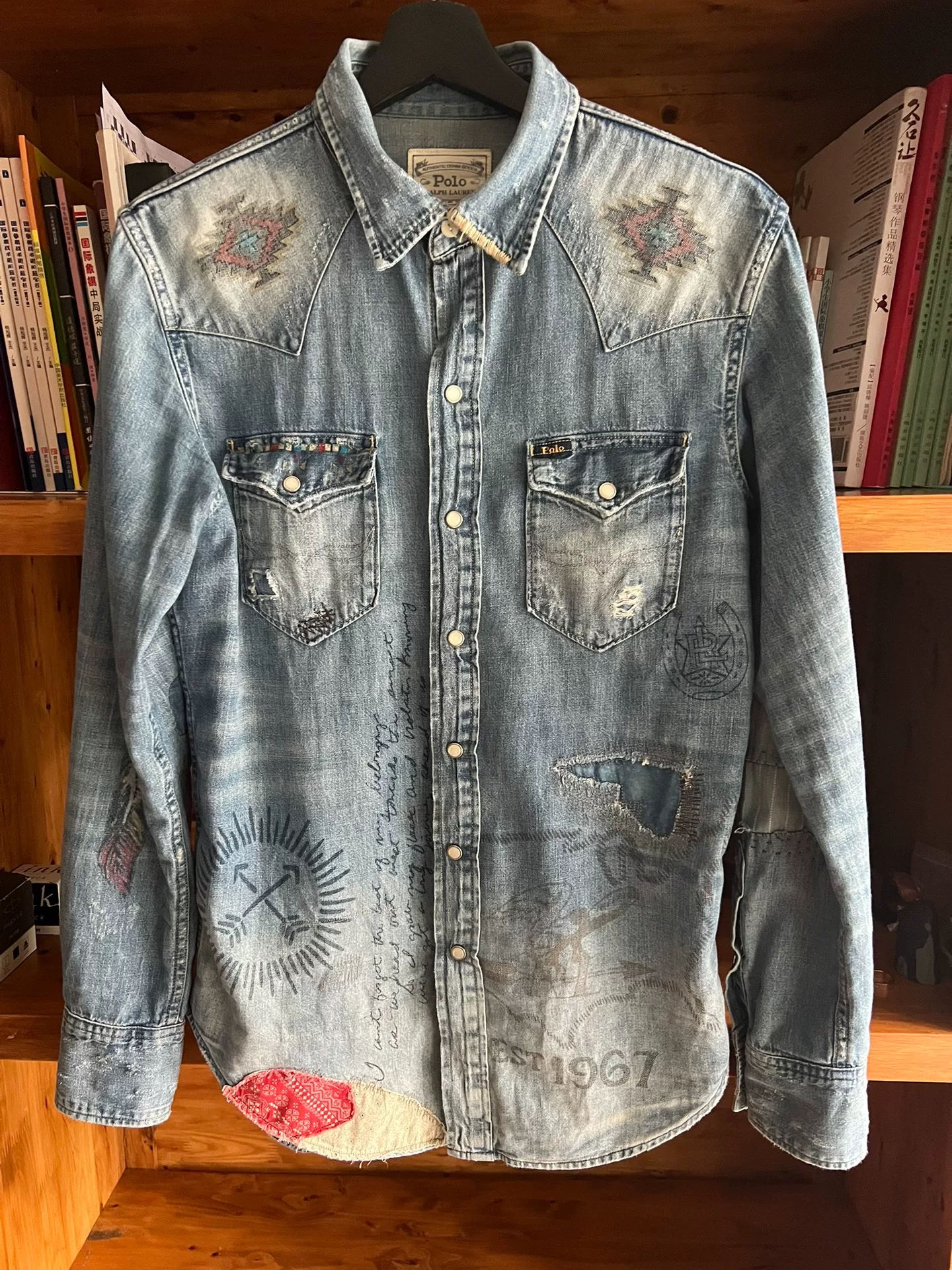 Polo Ralph Lauren Distressed Western Denim Shirt