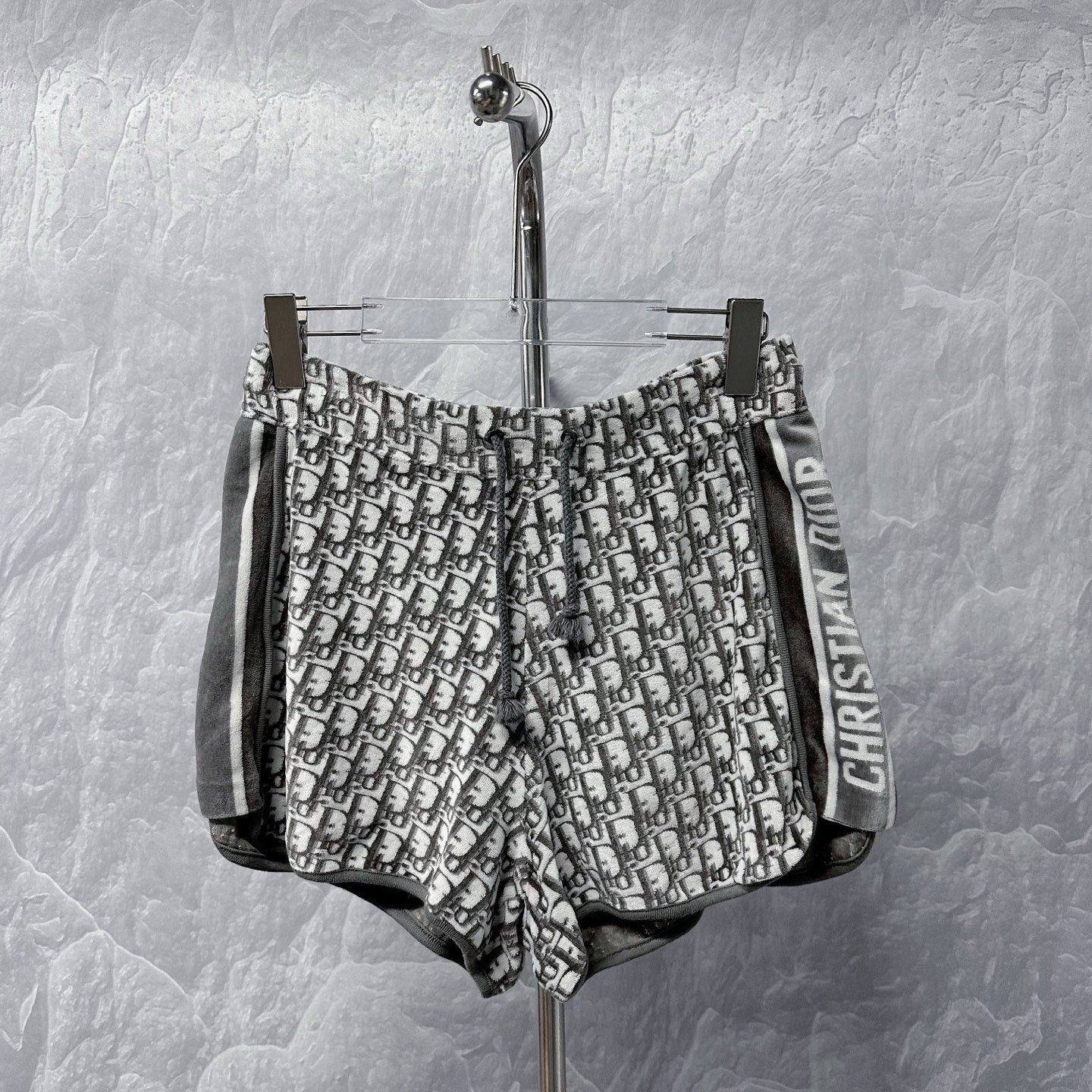 Dior All-Over Logo Flocked Side Stripe Shorts