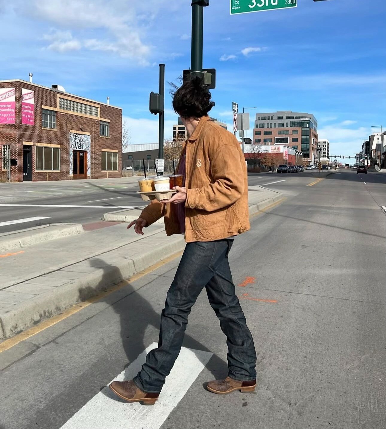 visvim munro sheepskin leather jacket — label