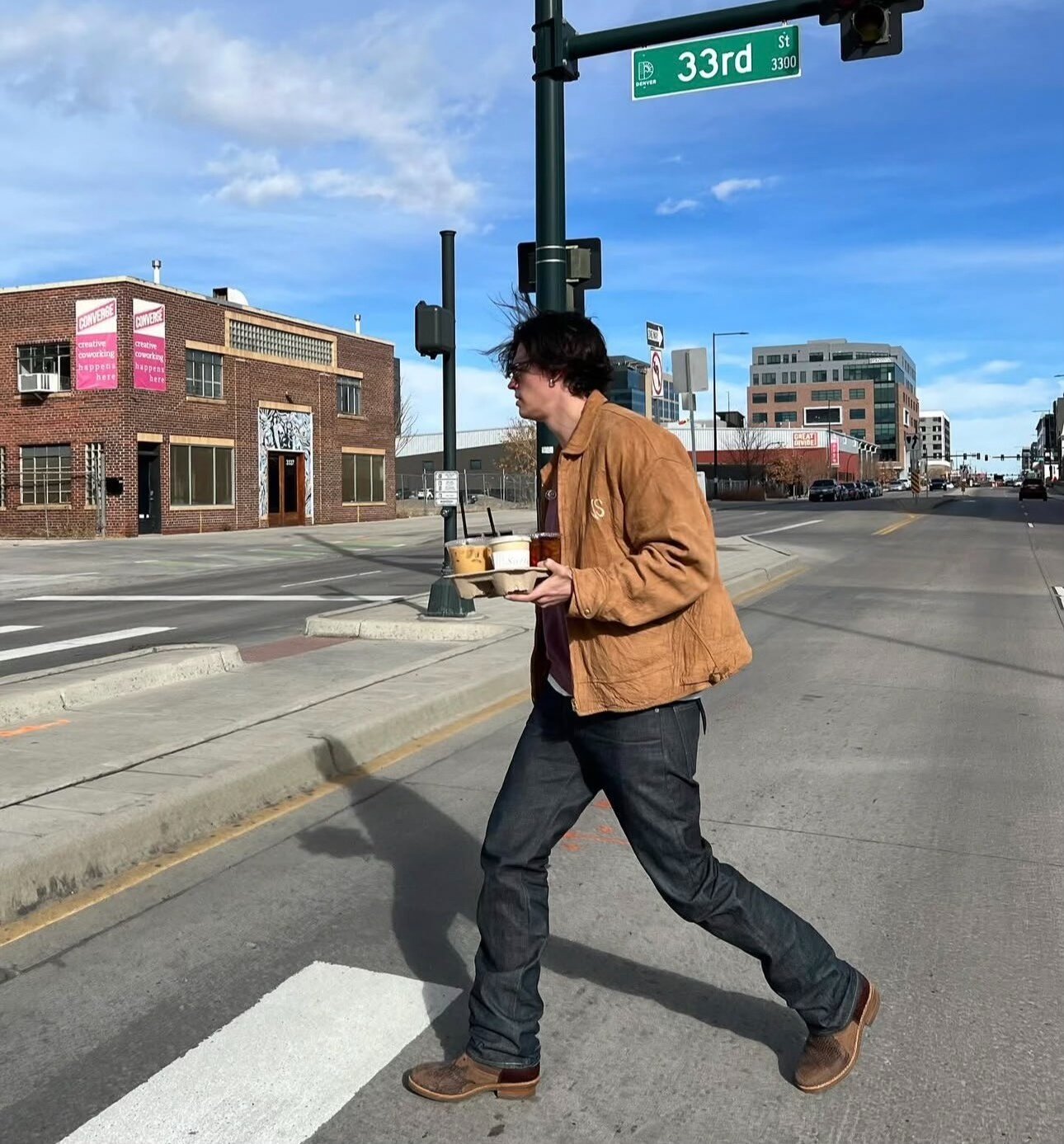 visvim munro sheepskin leather jacket — back