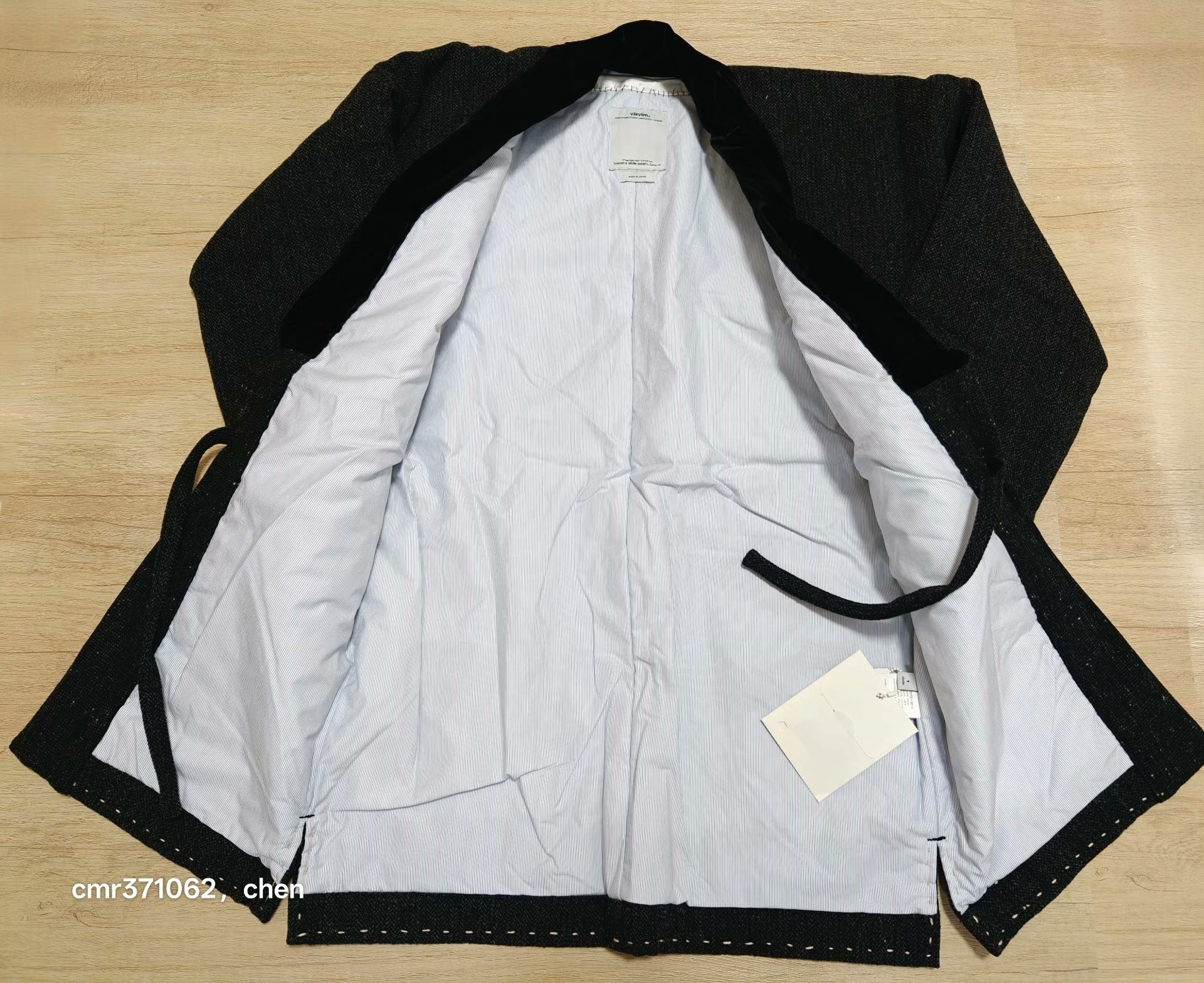 visvim 17AW Dotera Herringbone Coat — label
