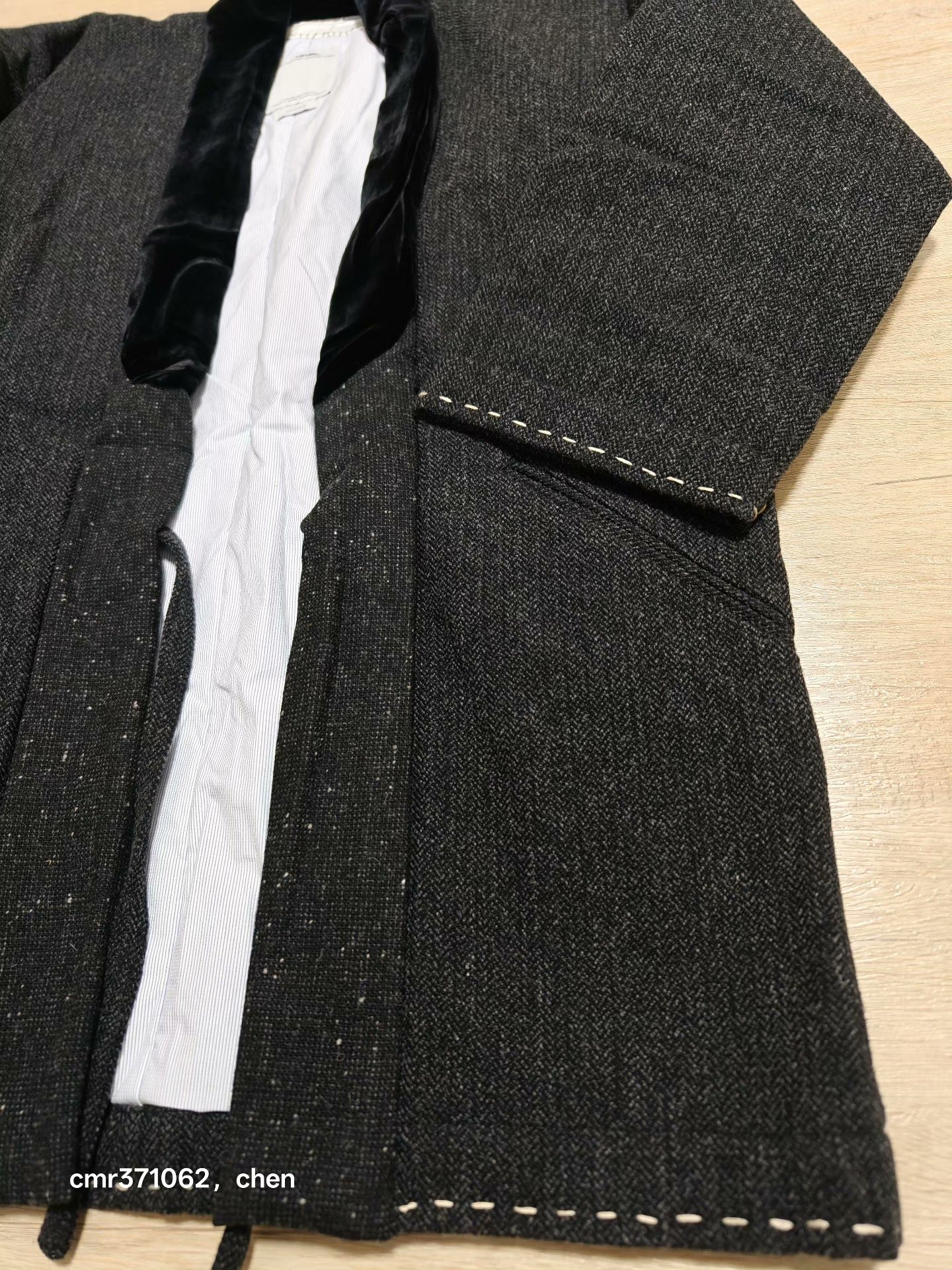 visvim 17AW Dotera Herringbone Coat — detail