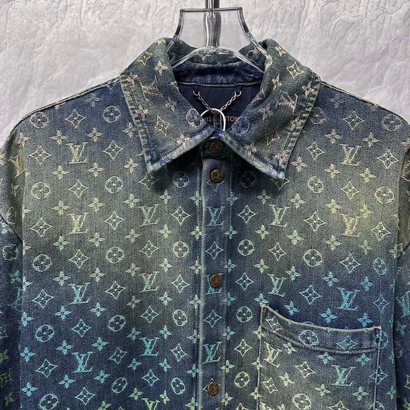 Louis Vuitton Rainbow Gradient Denim Short Sleeve Shirt — front