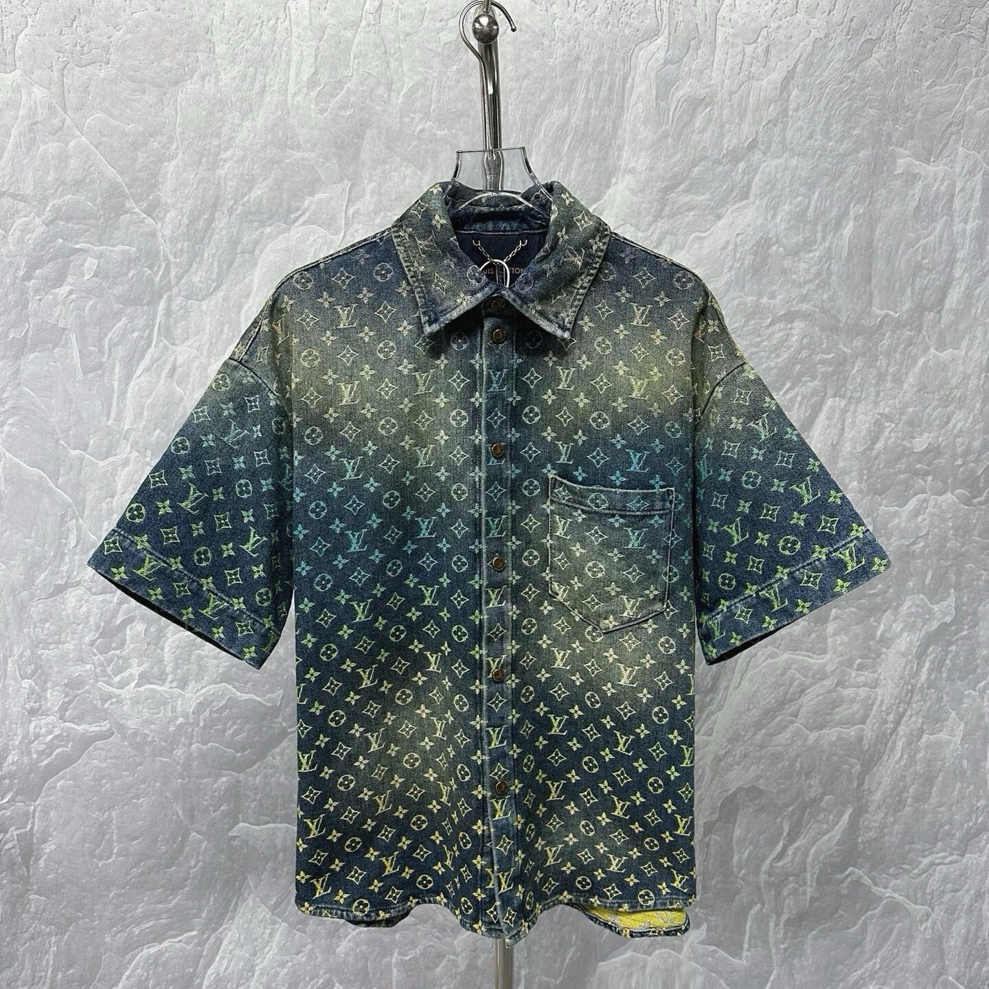 Louis Vuitton Rainbow Gradient Denim Short Sleeve Shirt