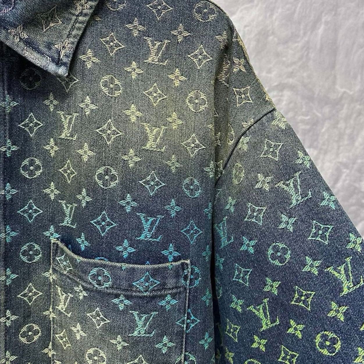 Louis Vuitton Rainbow Gradient Denim Short Sleeve Shirt — detail