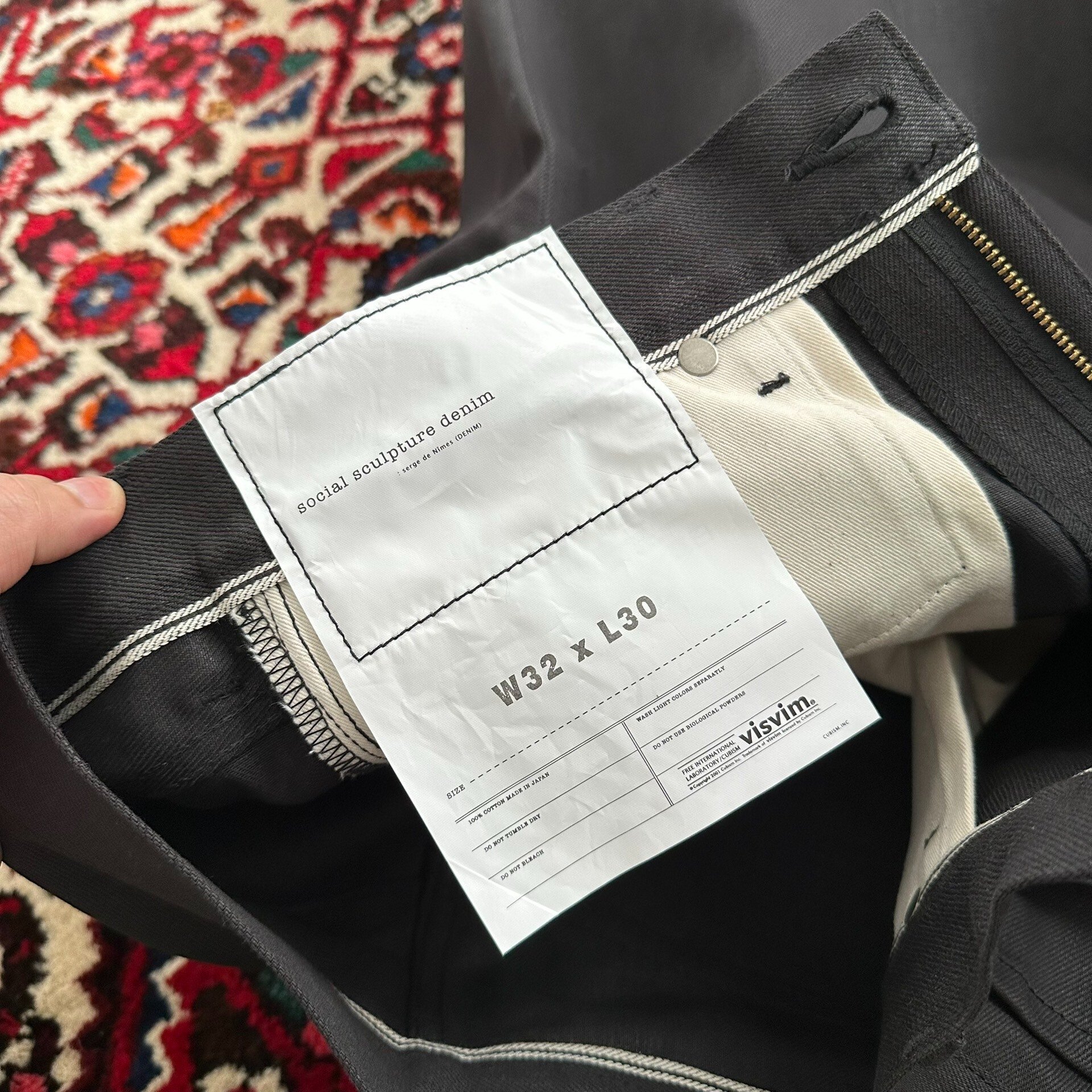 visvim 22AW 03 CMYK Black Jeans — label