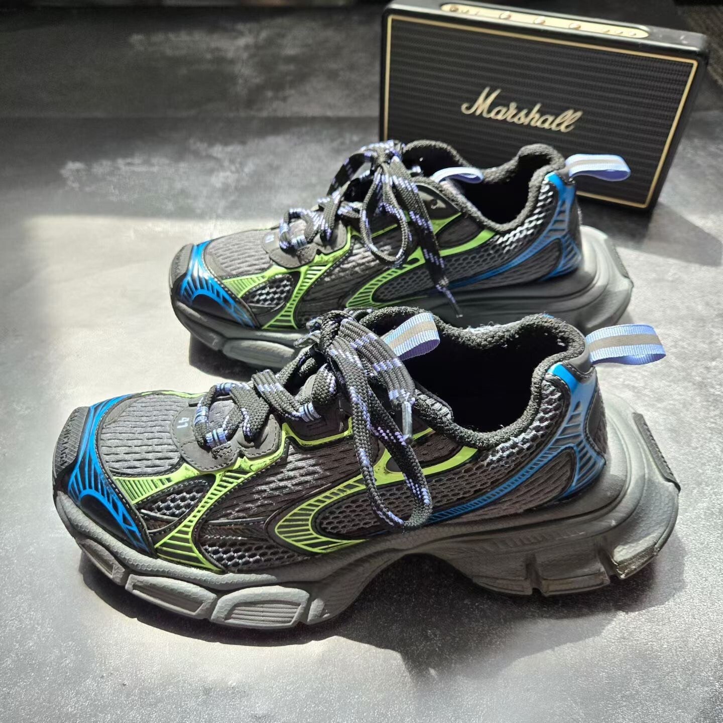 Balenciaga 3XL Gray Blue Green Sneakers