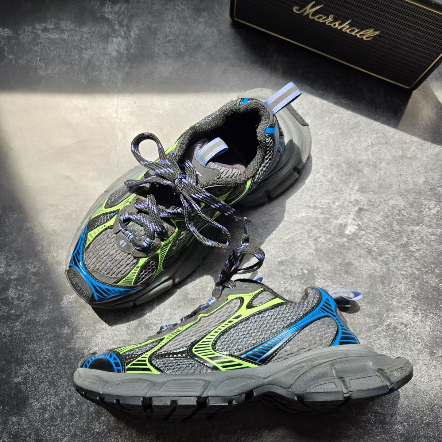 Balenciaga 3XL Gray Blue Green Sneakers — back