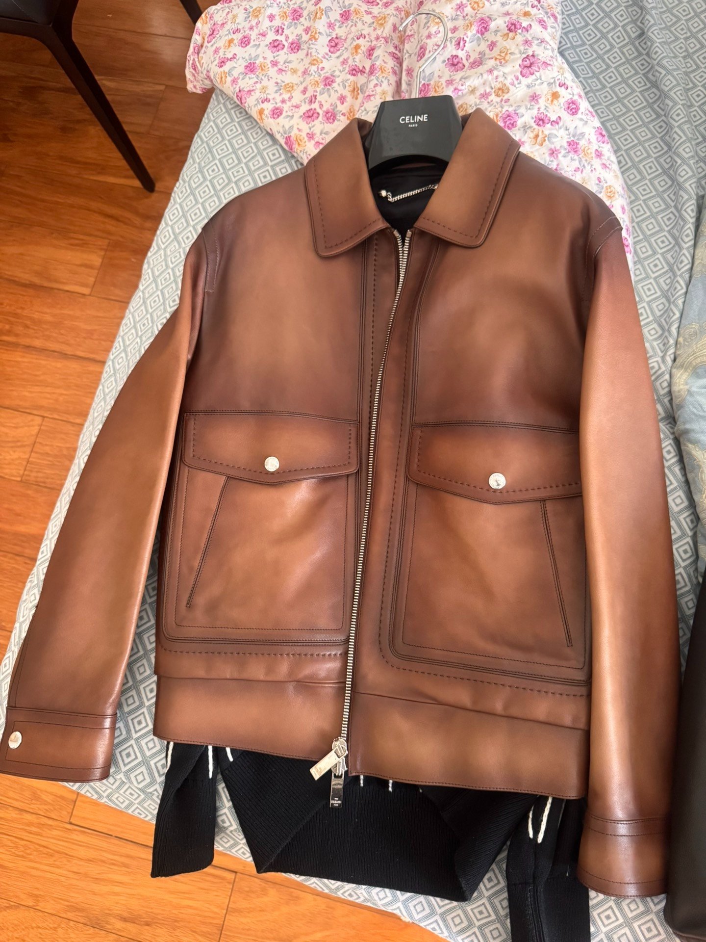 Berluti A2 Patina Leather Jacket Size 48