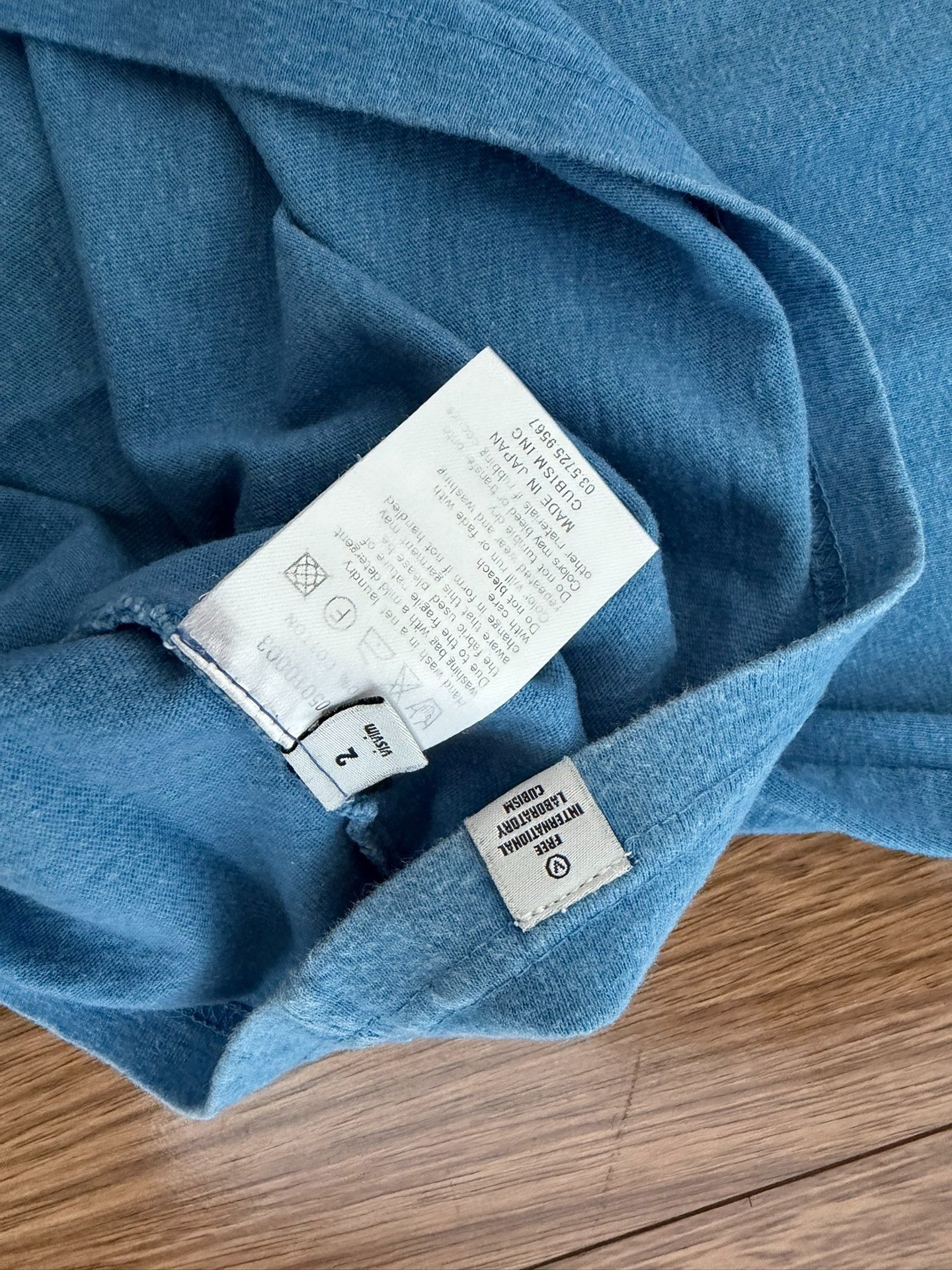 VISVIM Indigo Henley S/S Tee — detail