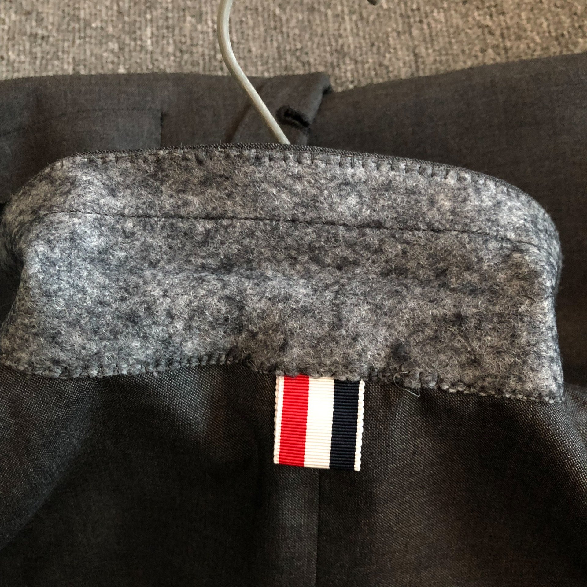Thom Browne Deep Gray Wool Suit — label
