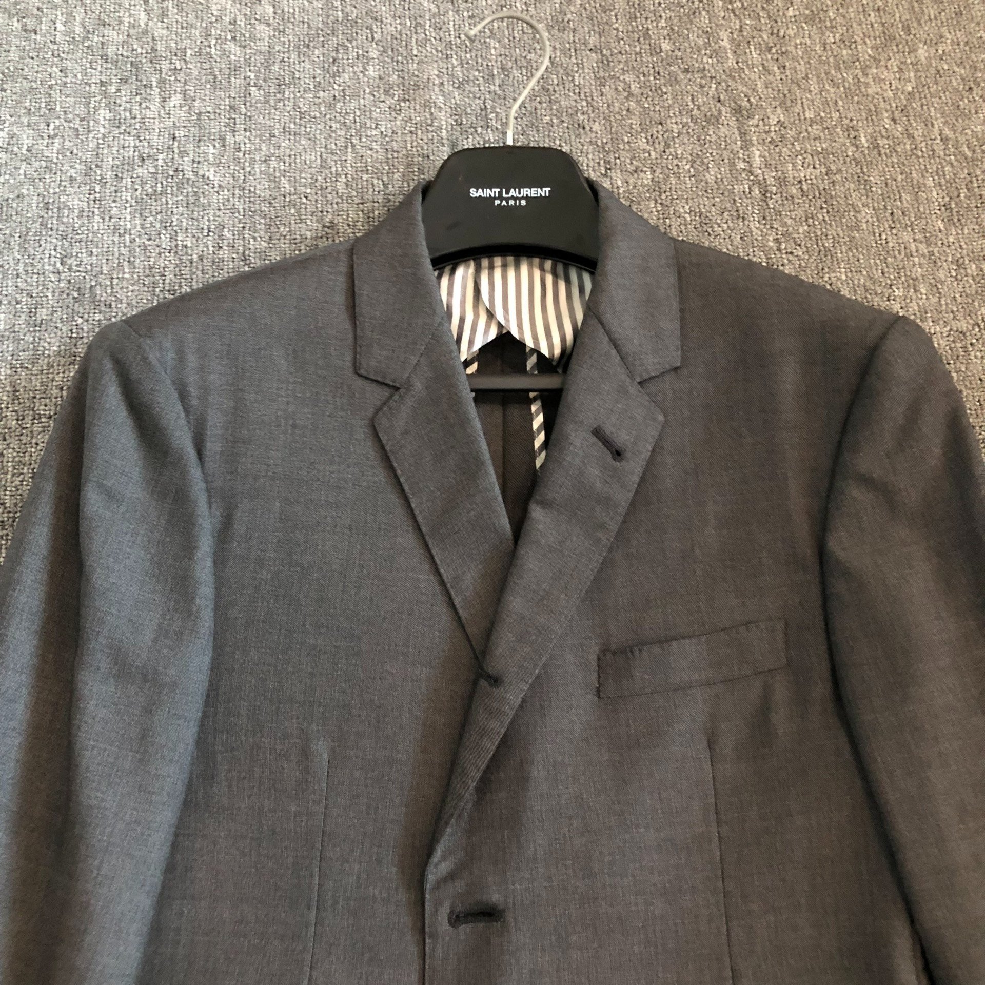 Thom Browne Deep Gray Wool Suit — detail