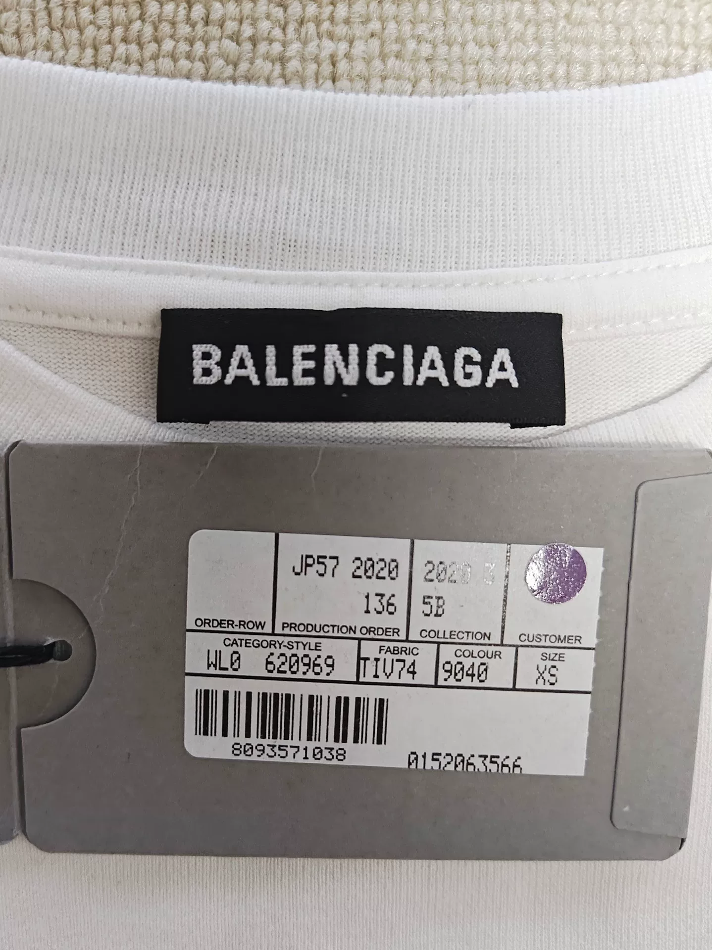 Balenciaga Crew Logo Print Short-Sleeve Tee — label