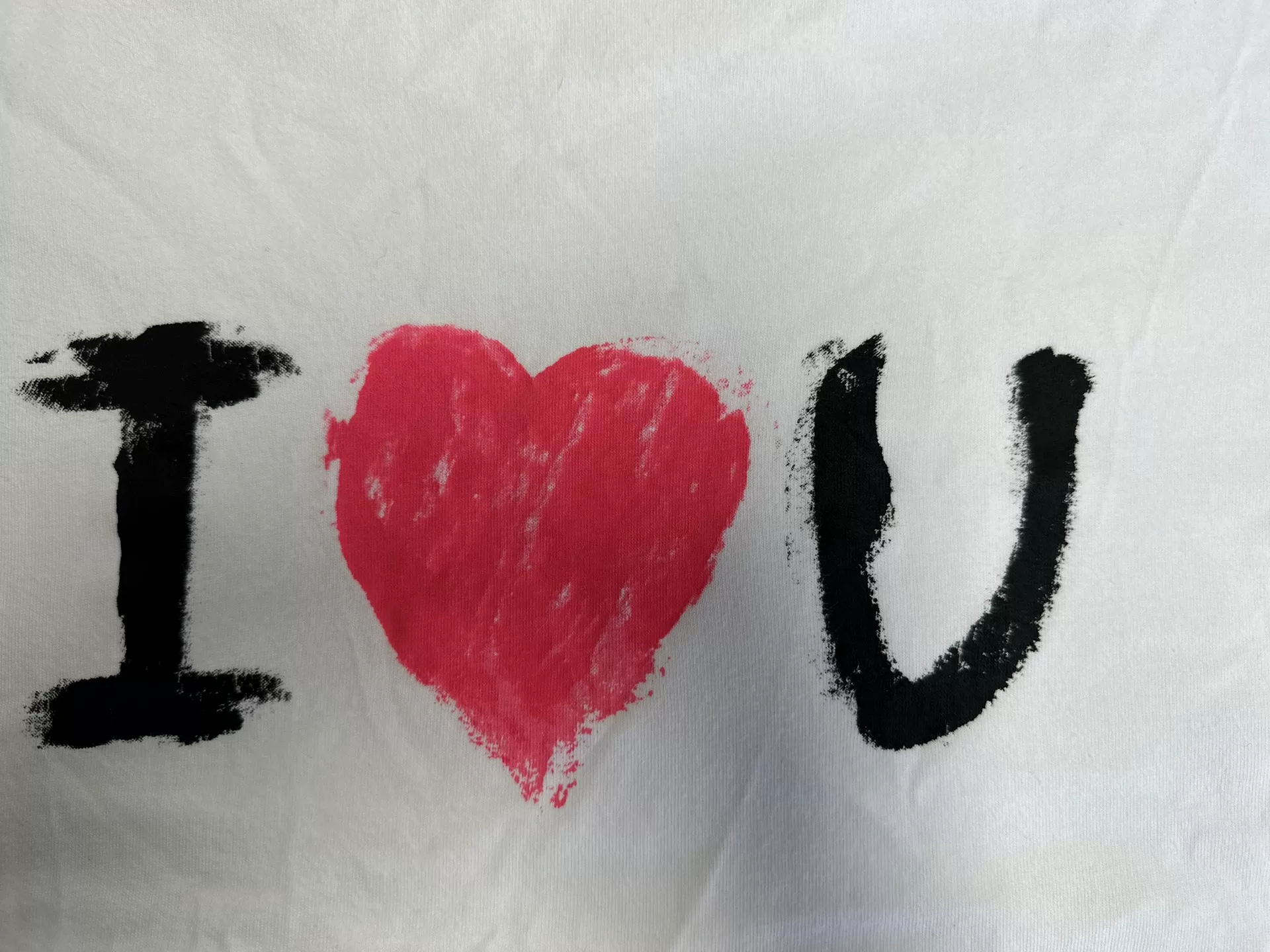 Balenciaga 'I ❤️ U' Print Short-Sleeve T-Shirt — detail