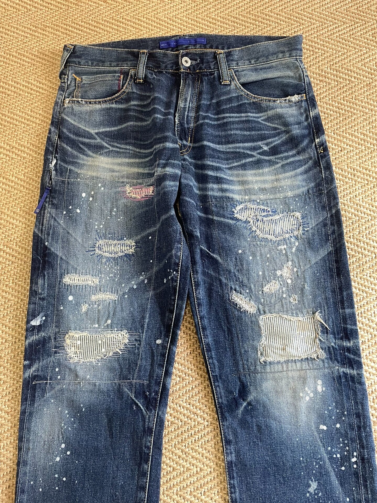 Vanquish Fragment Distressed Splatter Denim Jeans — detail