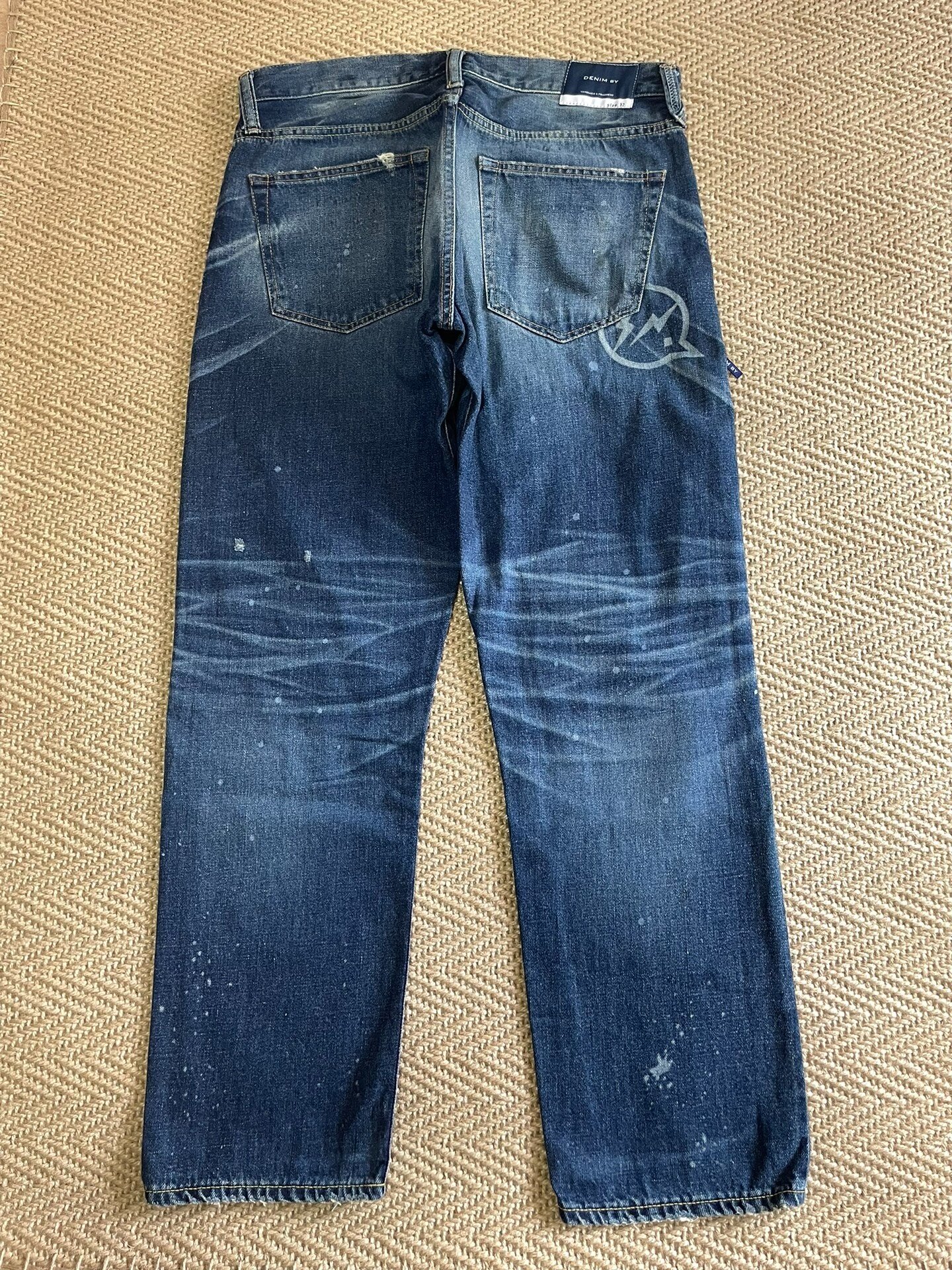 Vanquish Fragment Distressed Splatter Denim Jeans — front