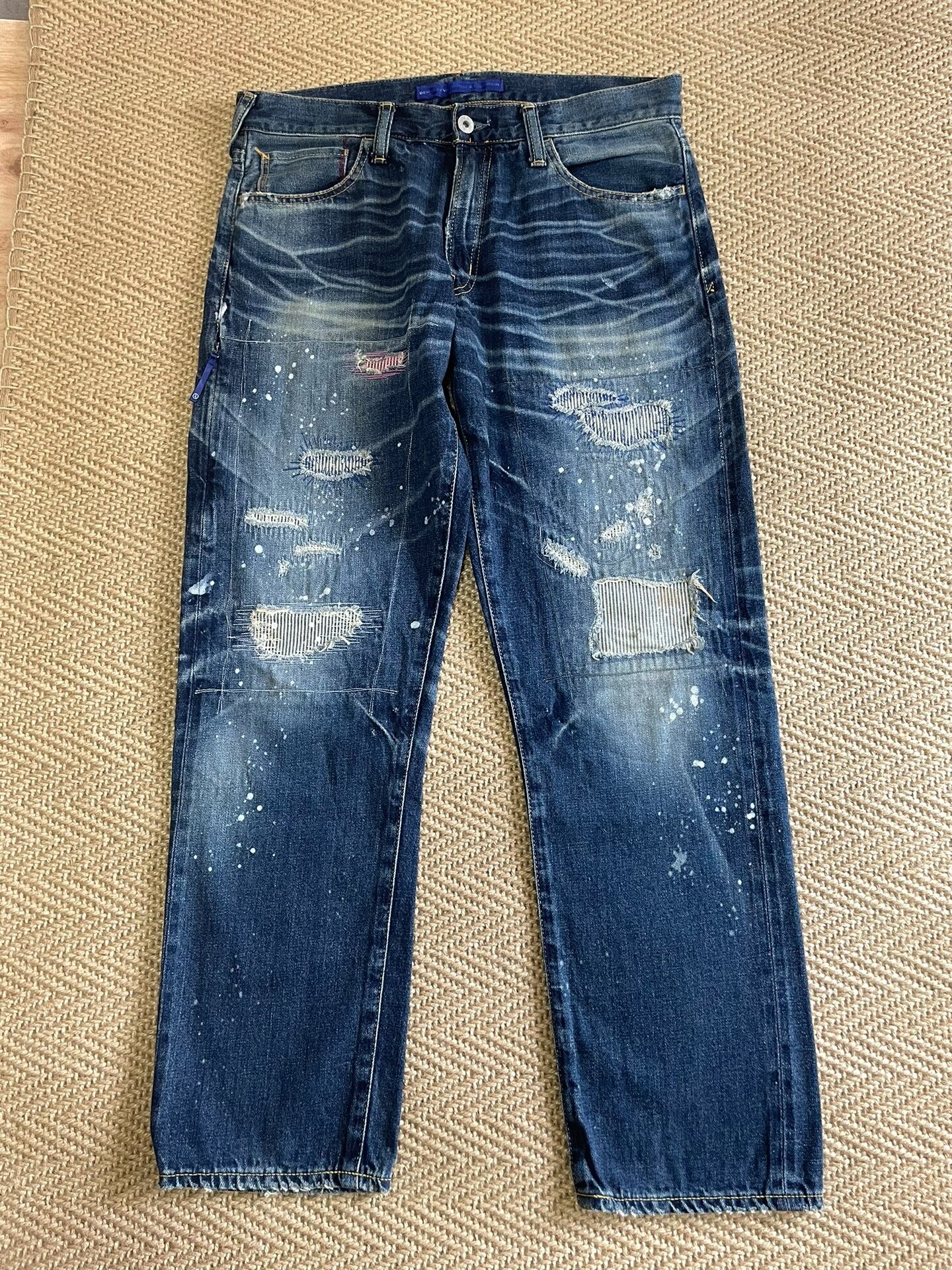 Vanquish Fragment Distressed Splatter Denim Jeans