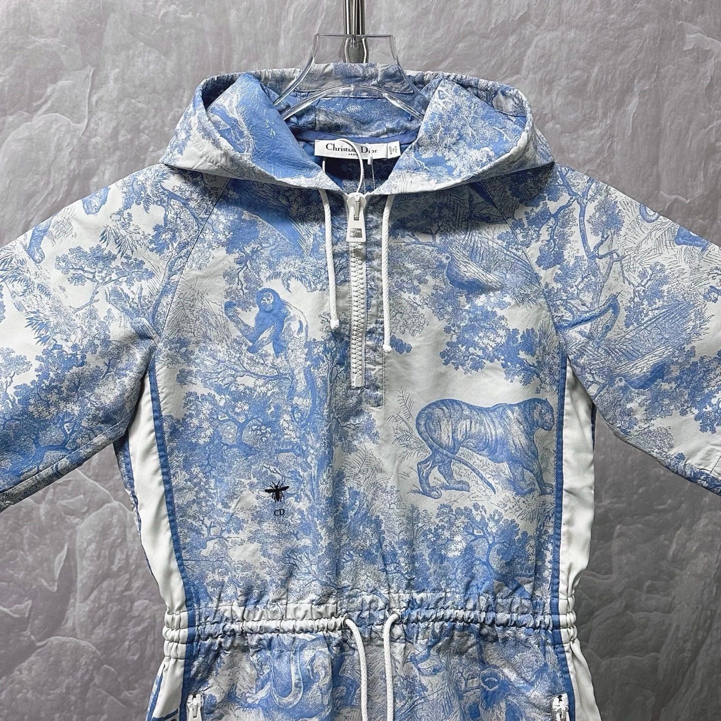 Dior Animal Print Hooded Dress — front