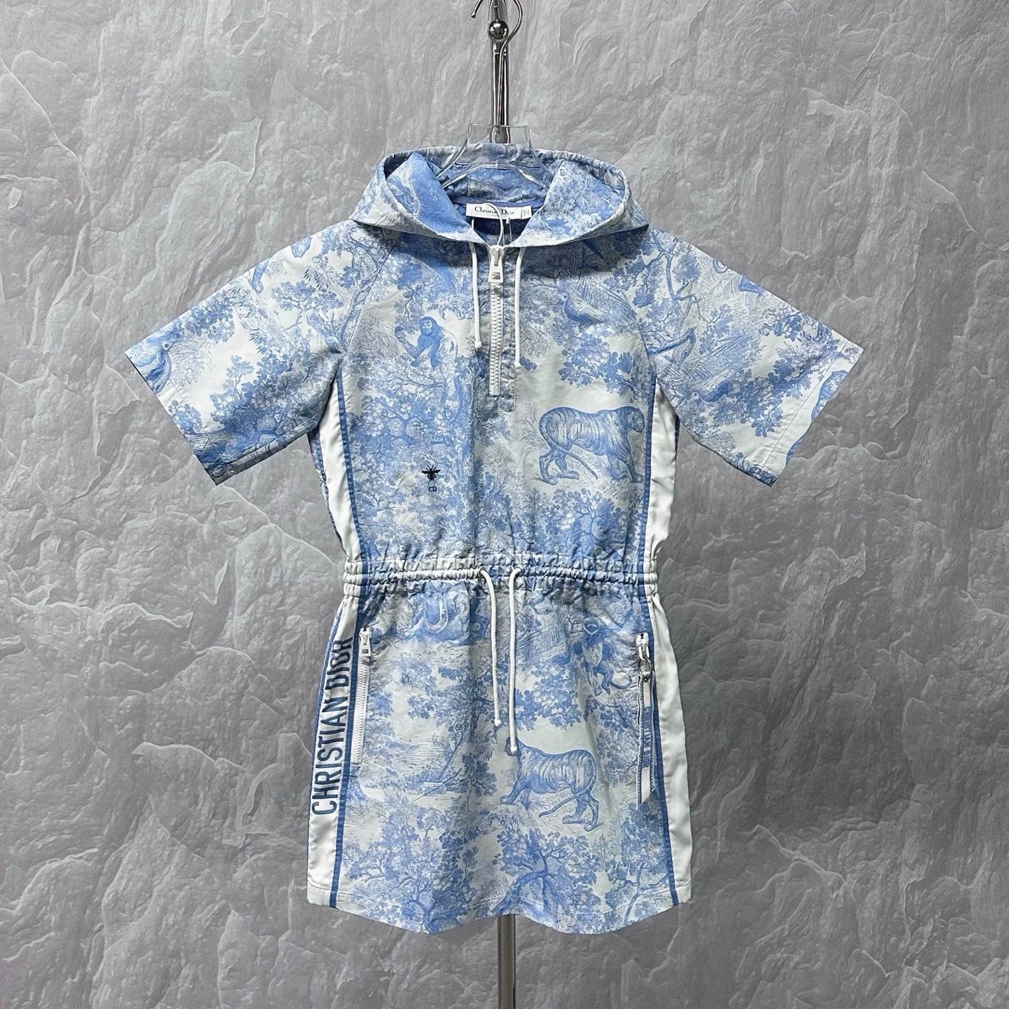 Dior Animal Print Hooded Dress