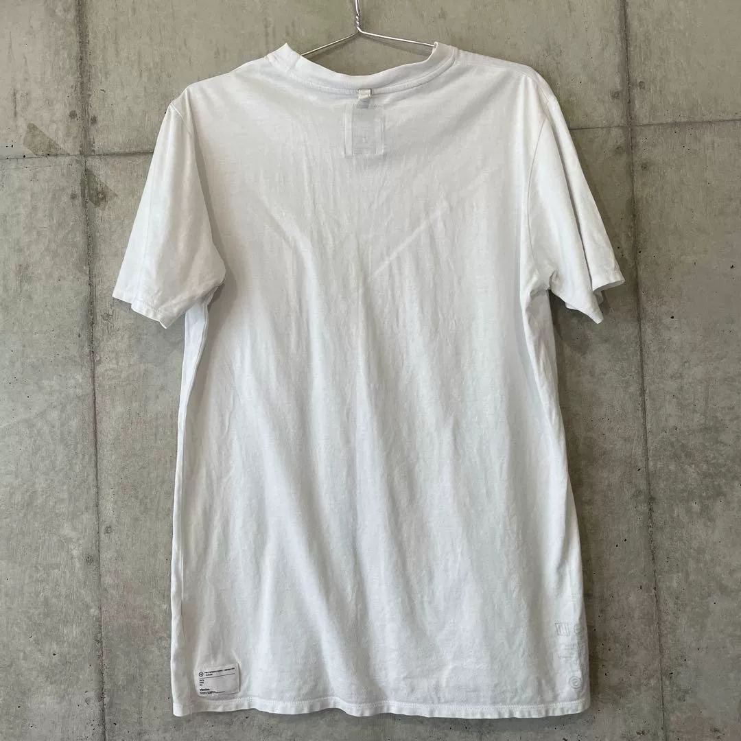 visvim White T-shirt w/ Green Striped Pocket S — detail