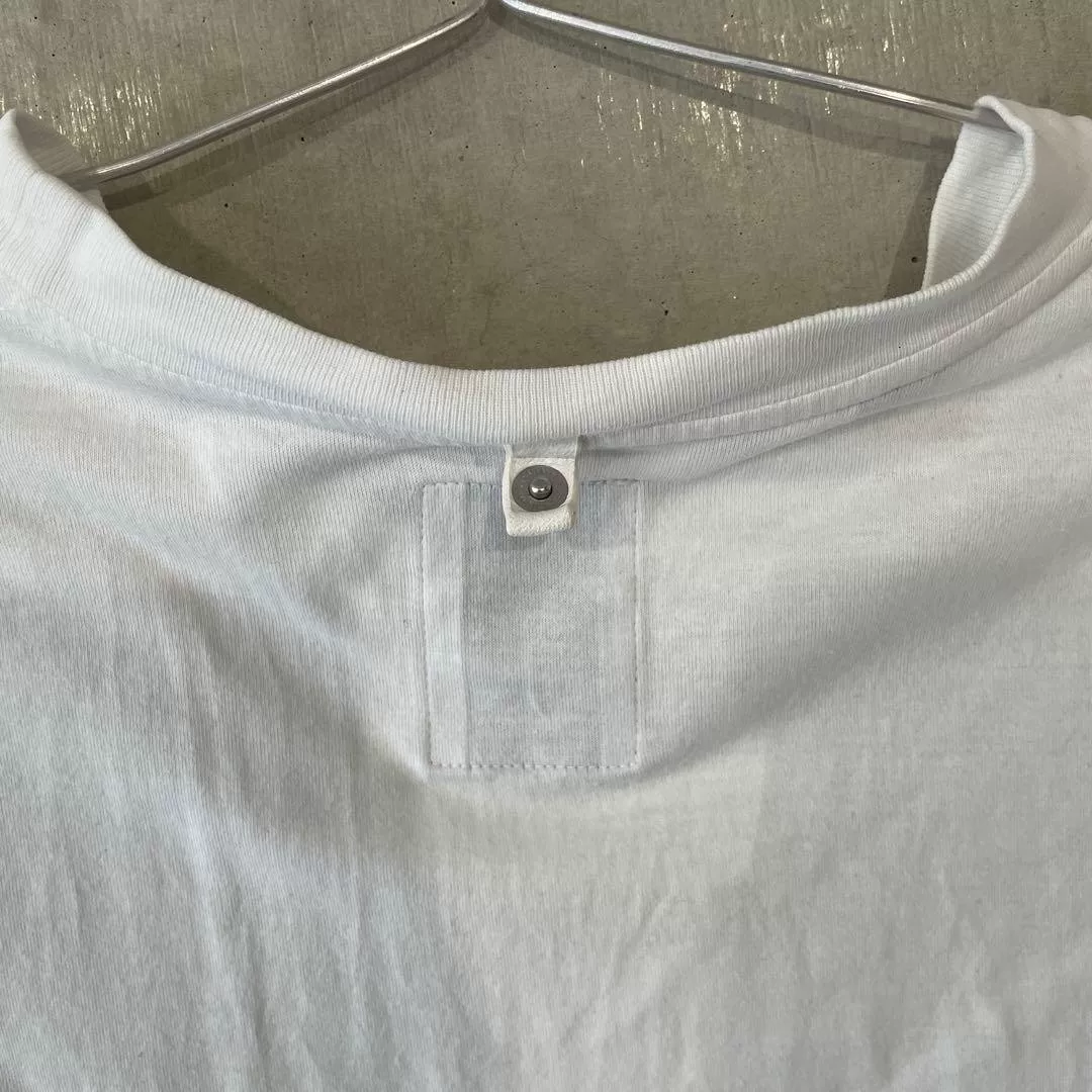 visvim White T-shirt w/ Green Striped Pocket S — label
