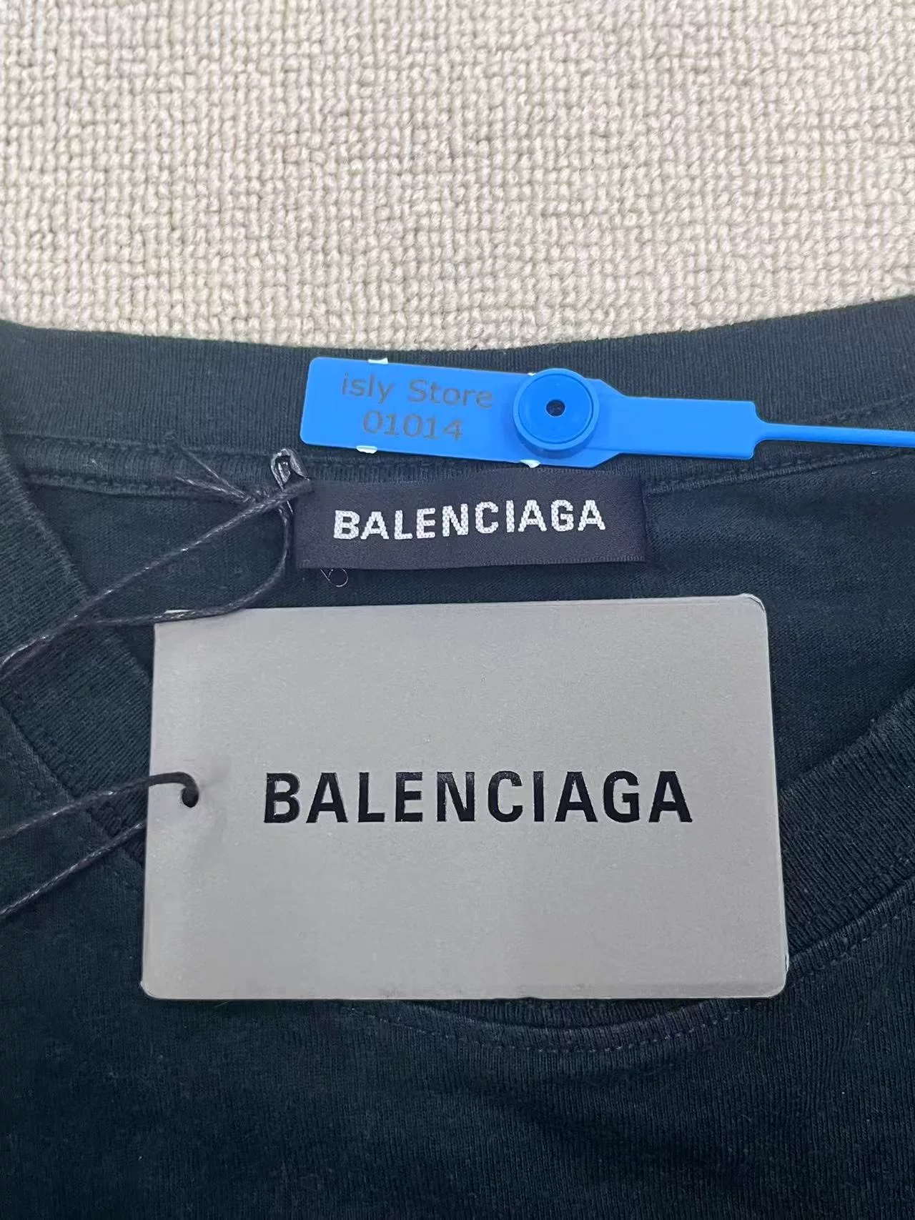 Balenciaga Letter Print Short-Sleeve T-Shirt — label