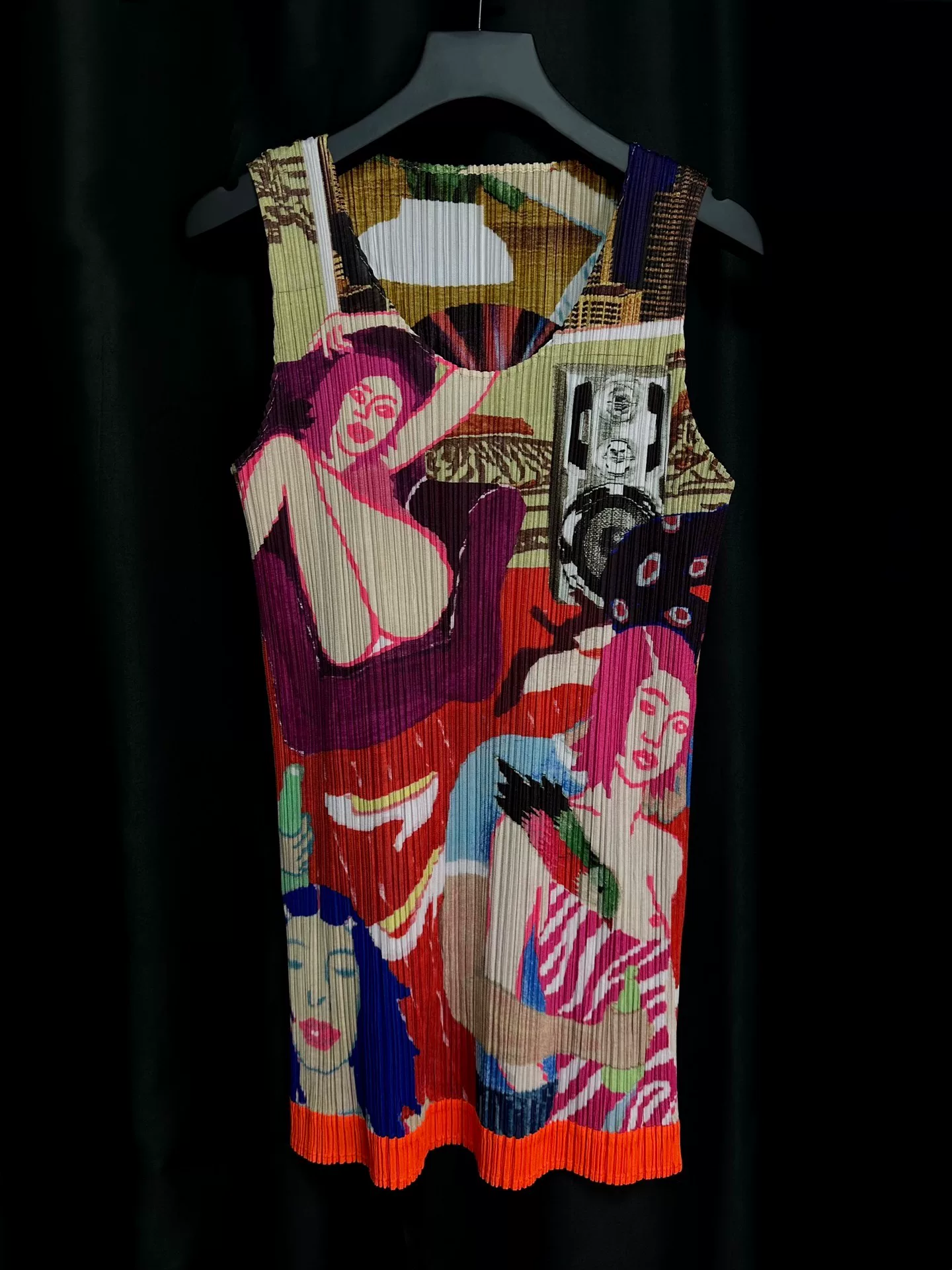 Issey Miyake 01SS Pleated Art Print Vest