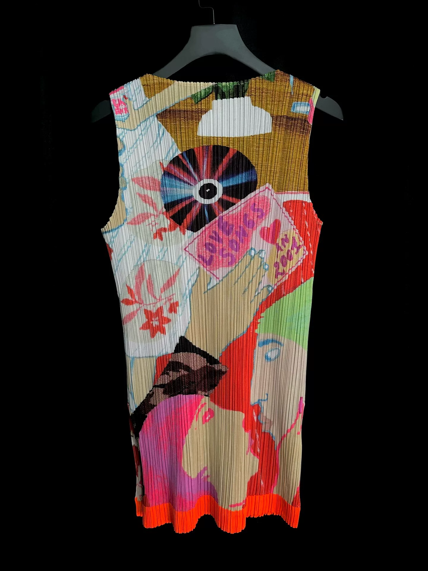 Issey Miyake 01SS Pleated Art Print Vest — front