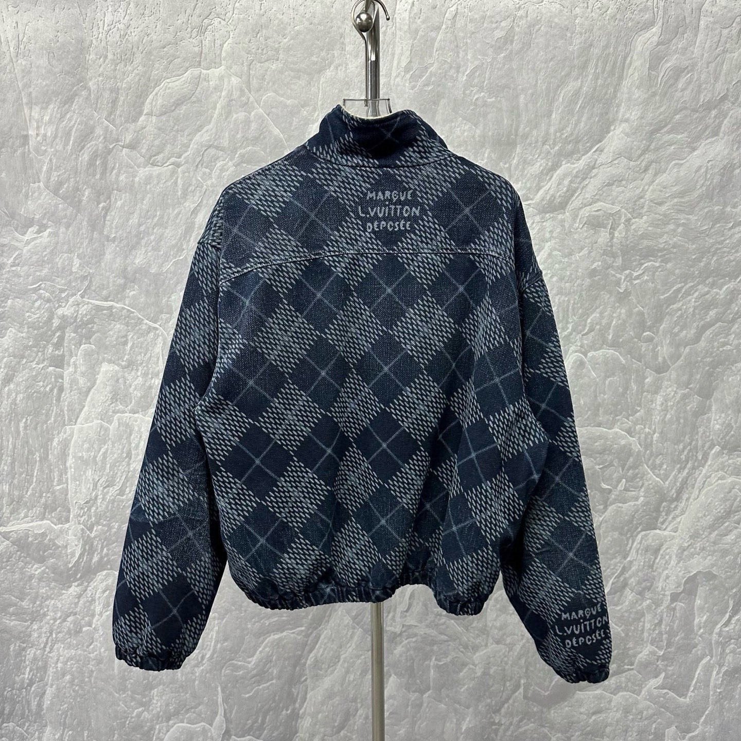Louis Vuitton SS25 Monogram Check Shearling Jacket — back
