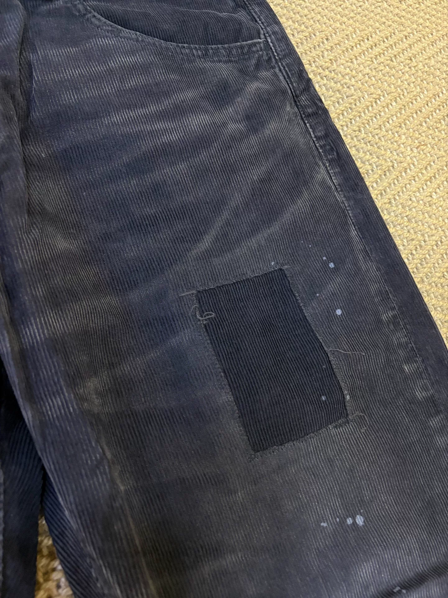 Denim by Vanquish & Fragment Corduroy Patch Pants — label