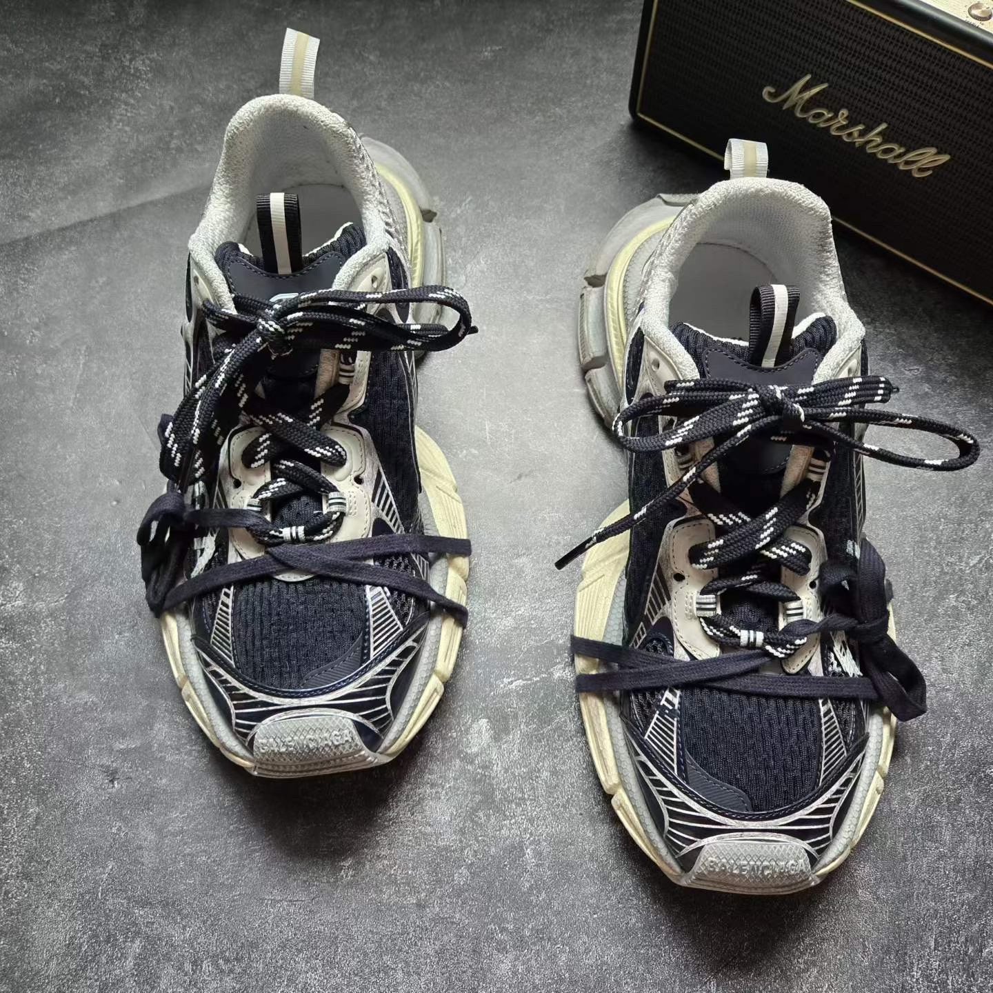 Balenciaga 3XL Colorblock Ink Sneakers — front