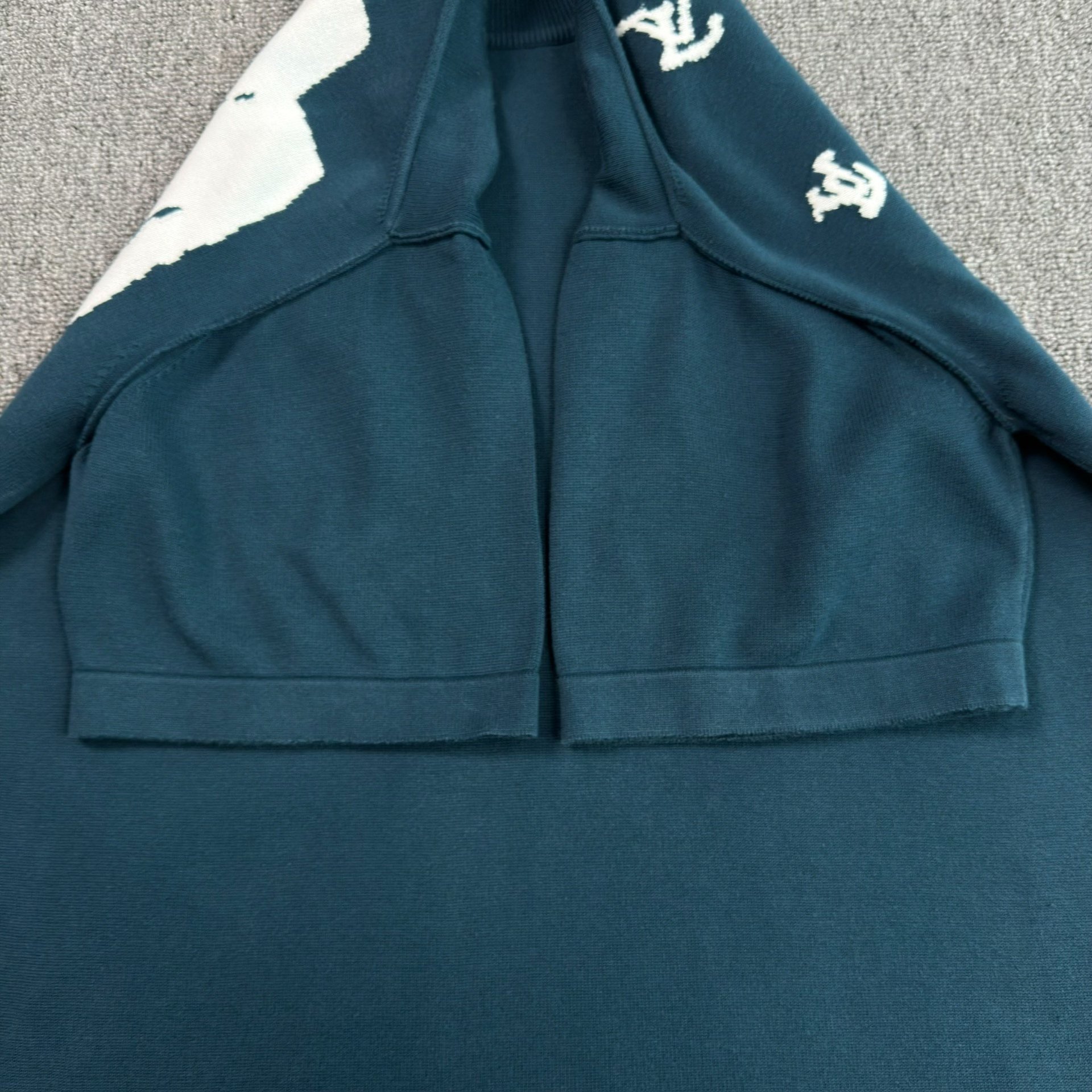 LV Blue Knit Short-Sleeve Top — back