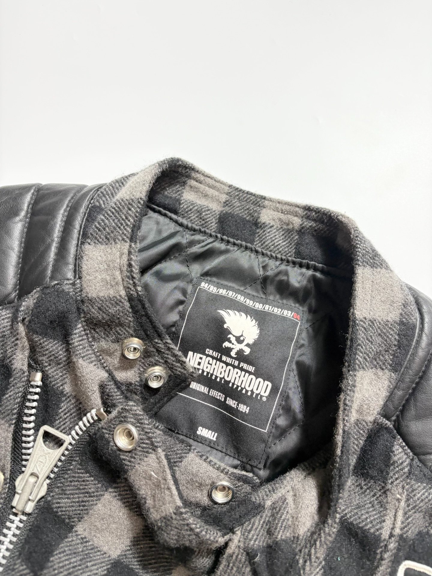 Neighborhood NBHD Leather Panel Moto Vest — back