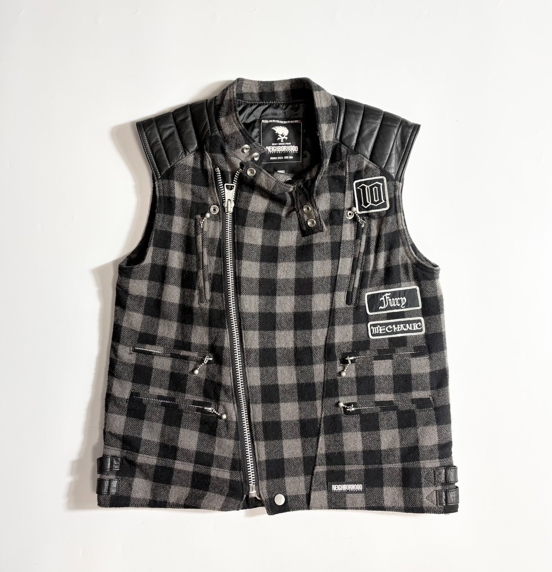 Neighborhood NBHD Leather Panel Moto Vest